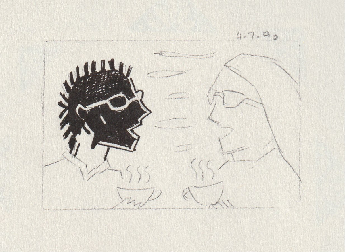 Conversation, Pen and Pencil on Paper, 1990
