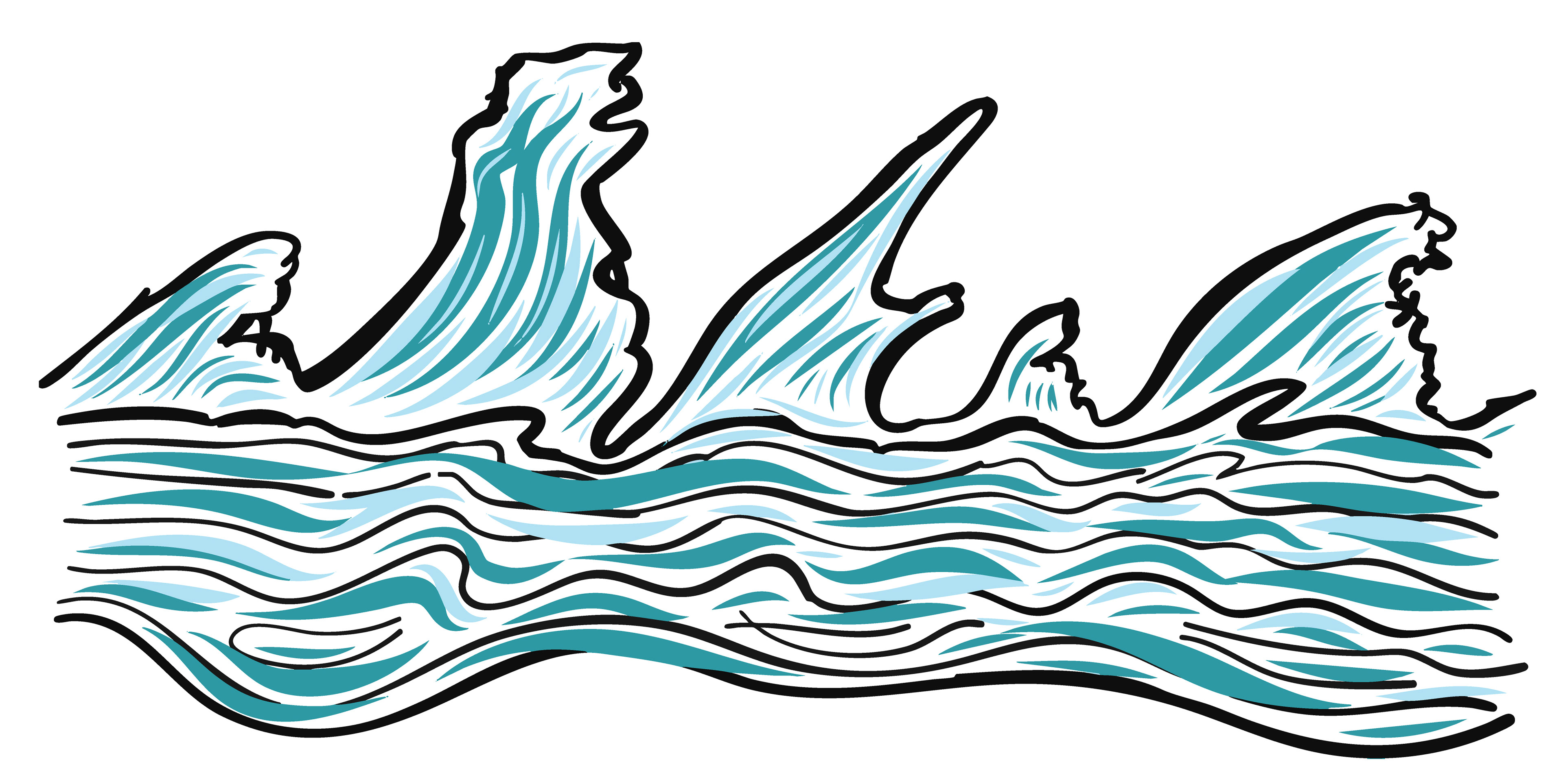 Ocean Waves, Digital Art, version 2, 2021