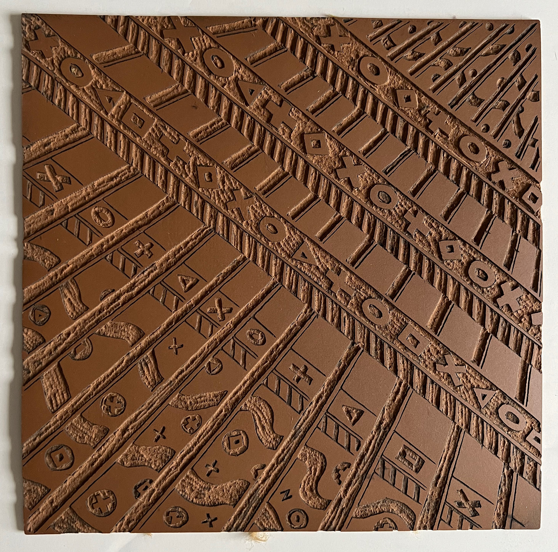 Outer Space Bars, Linoleum Cut, 1987
