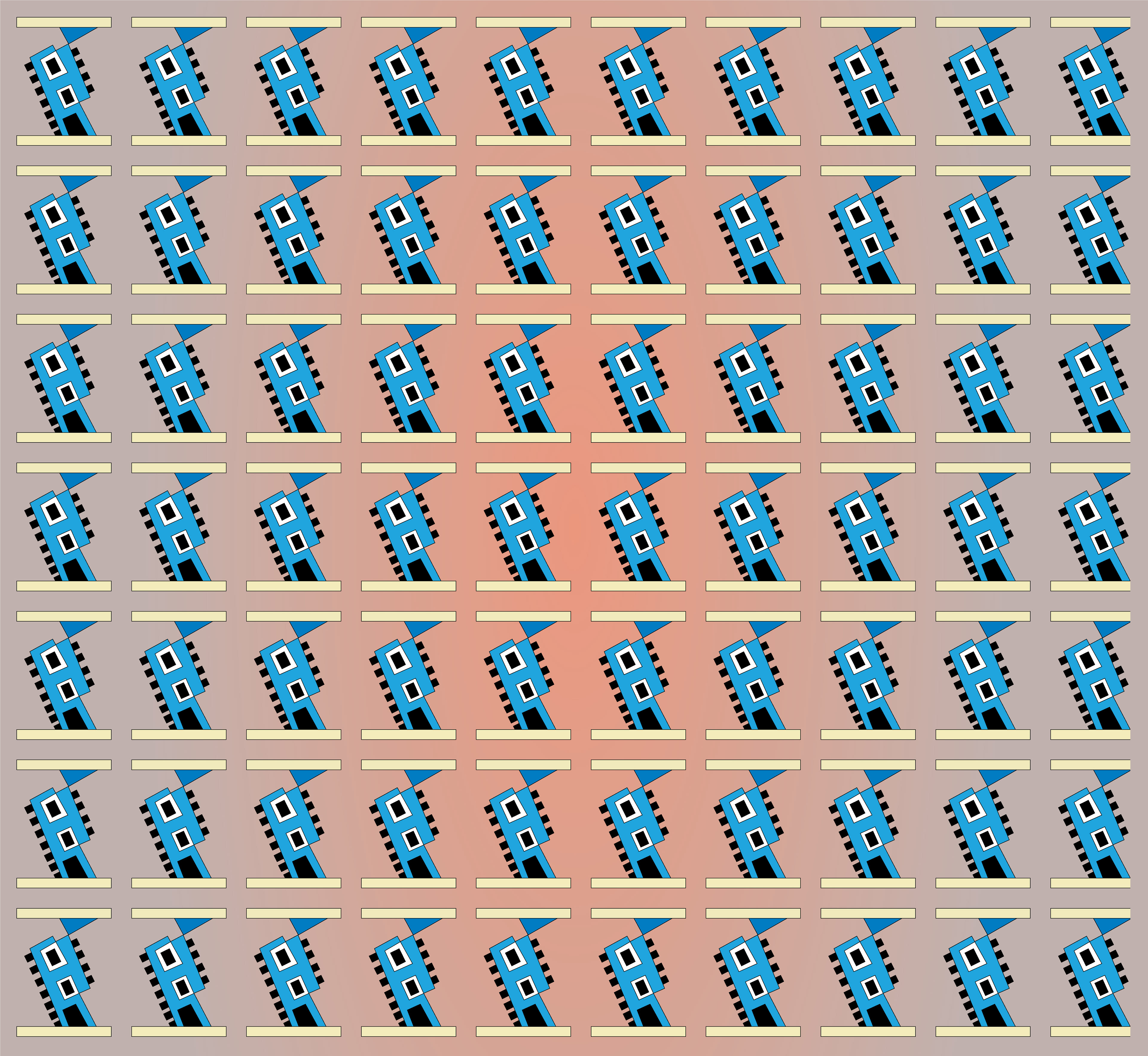 Tilted Townhouse Pattern 2, Digital Art, 2021
