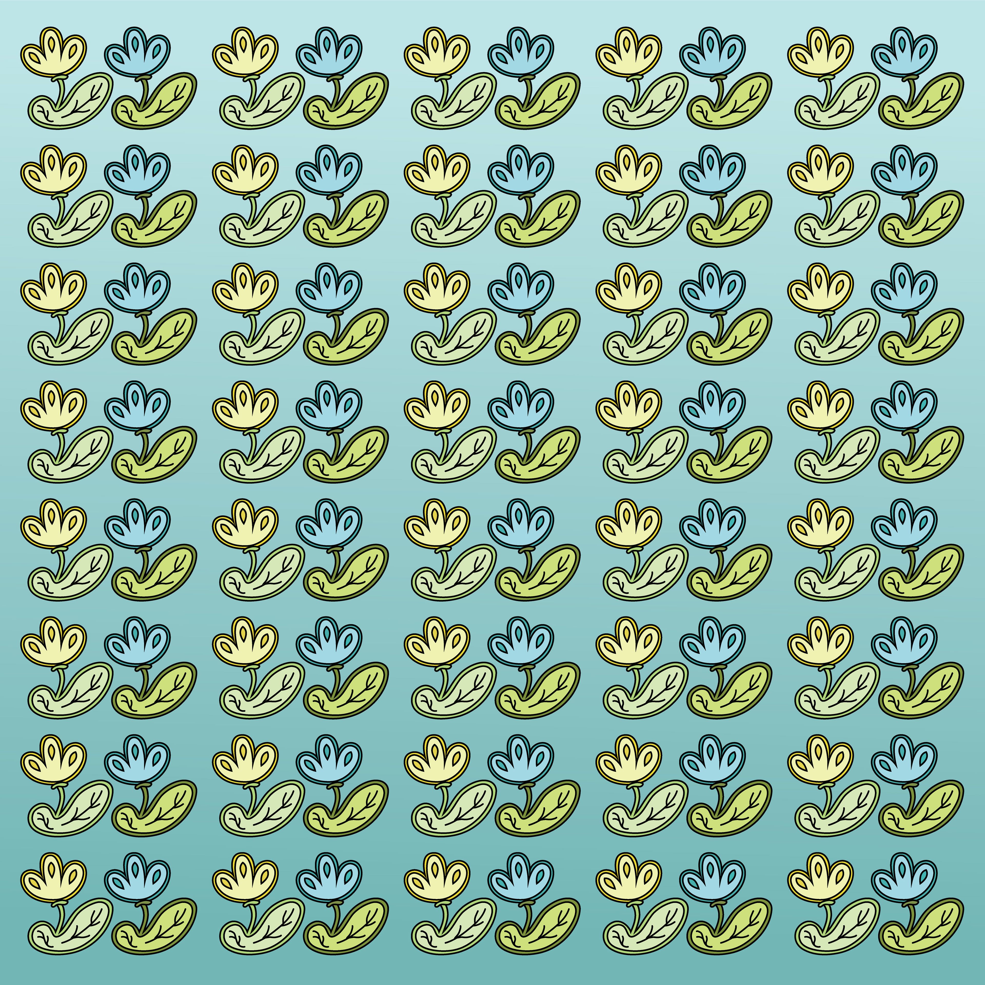 Flower Decals, Digital Art, Pattern 5, 2025