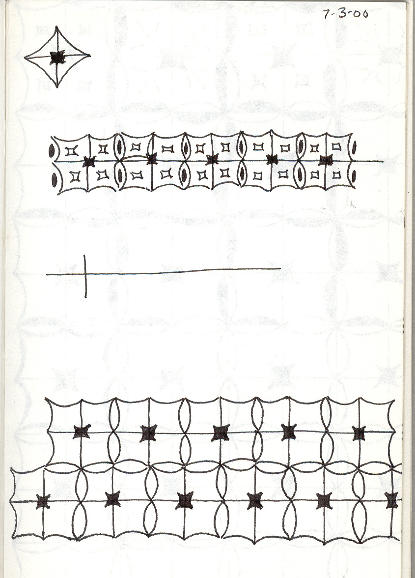 Night Garden Pattern, Pen and Ink, 2000