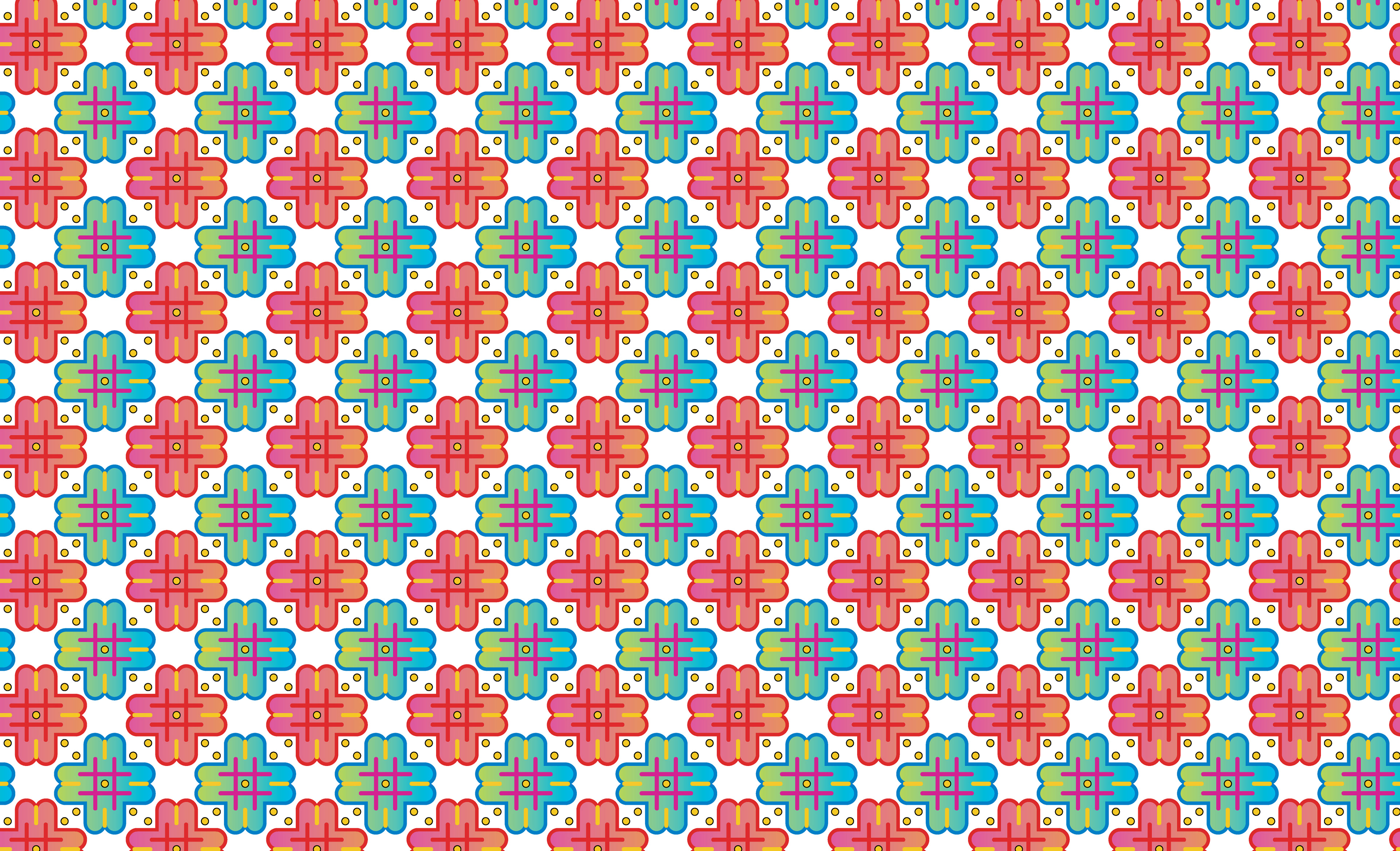 2025 - Tic Tac Toe Flower Pattern, Version 3, Digital Art