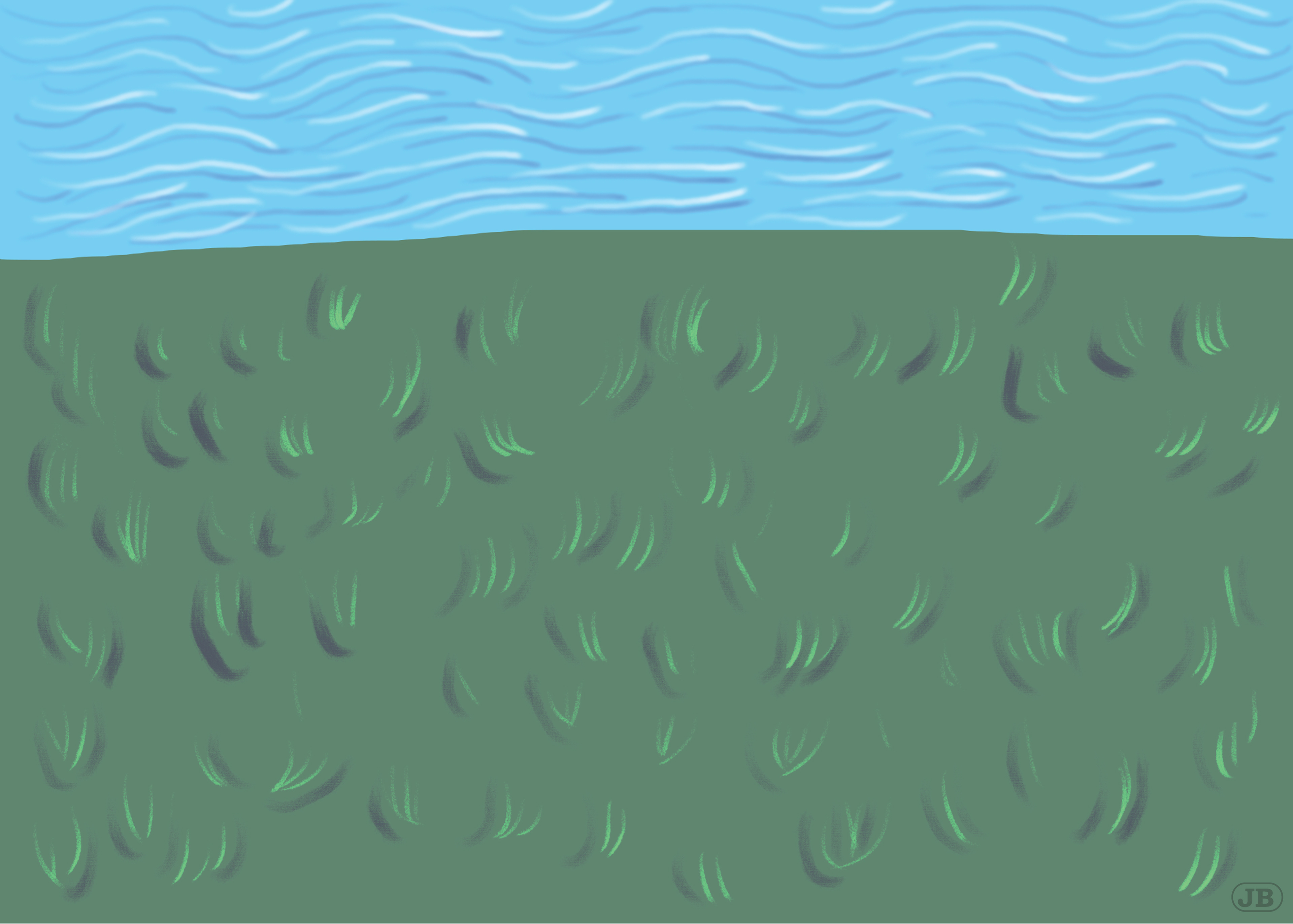 Sky Wind Grass, Digital Art, 2020