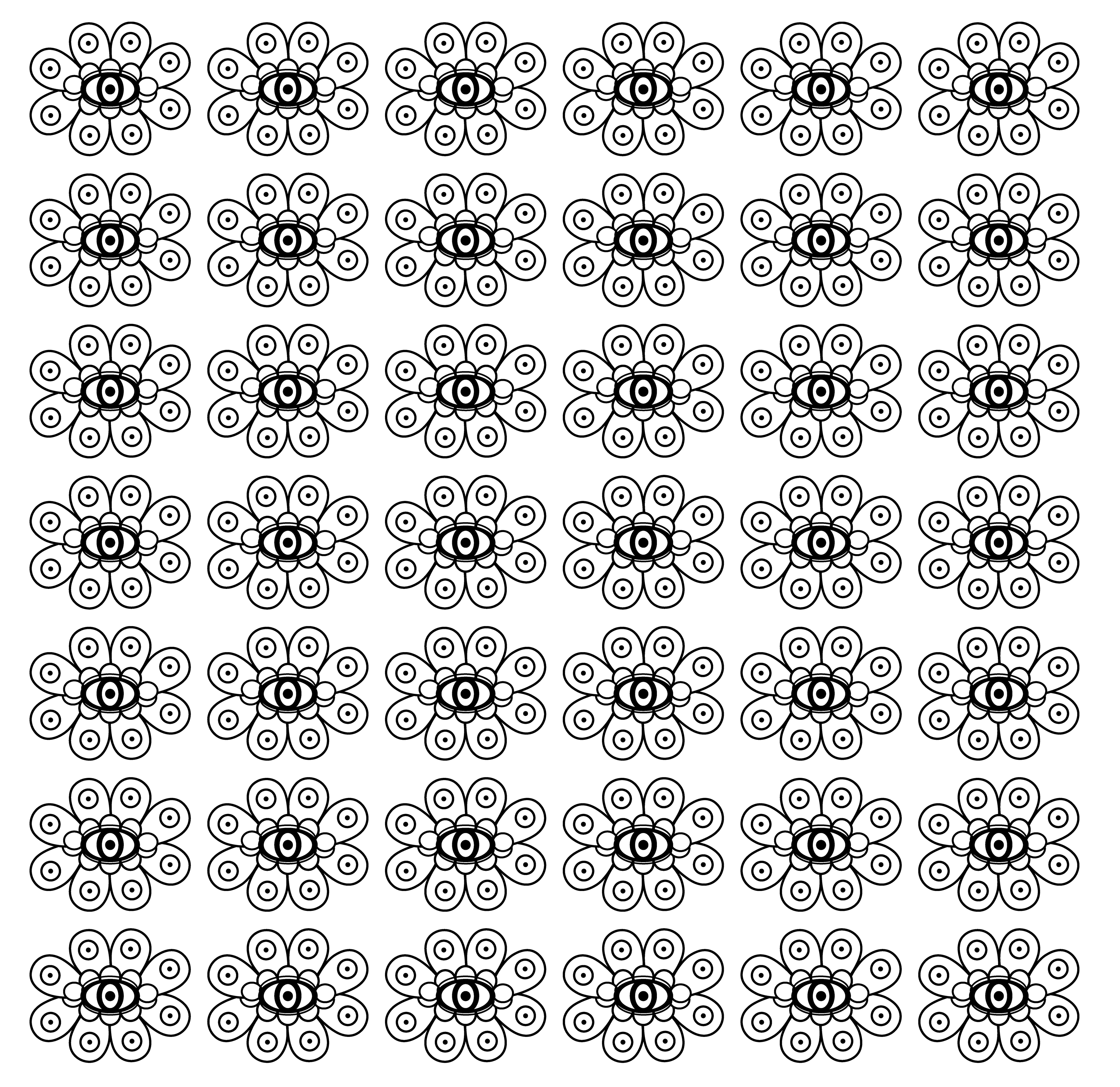 Flower Eye Flip, Digital Art, Pattern 3, 2025