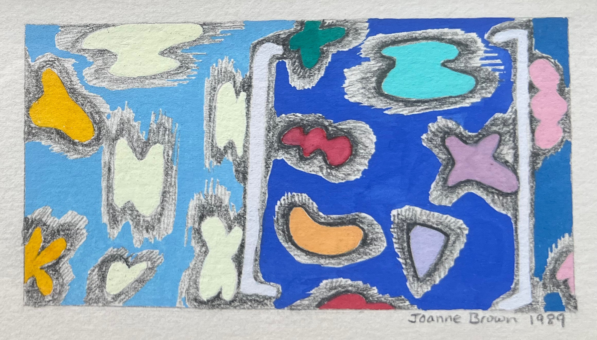 Clouds, Watercolor on Paper, 4.25" x 2.25", 1989