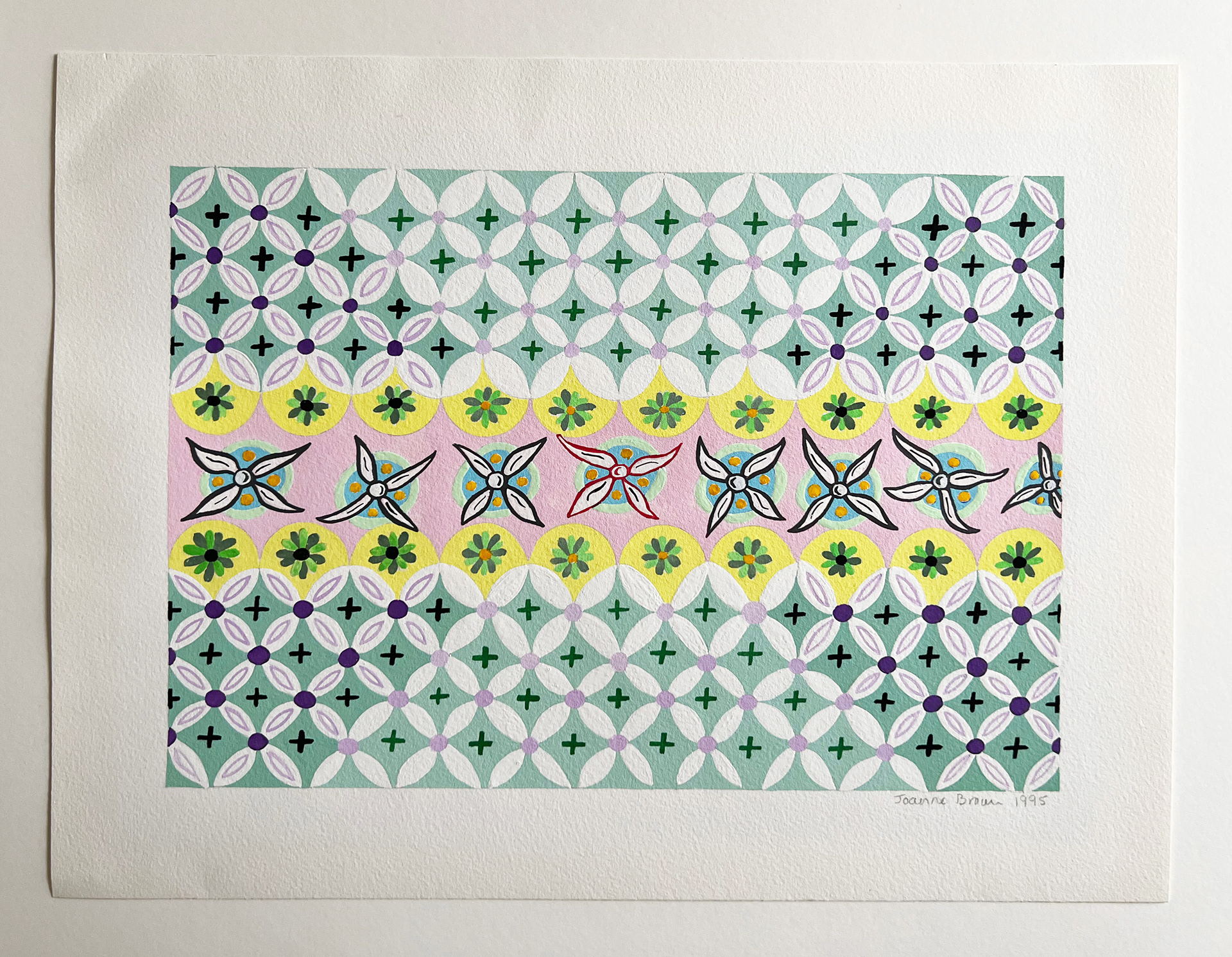 Dancing Flowers, Watercolor on Paper, 10" x 7", 1995