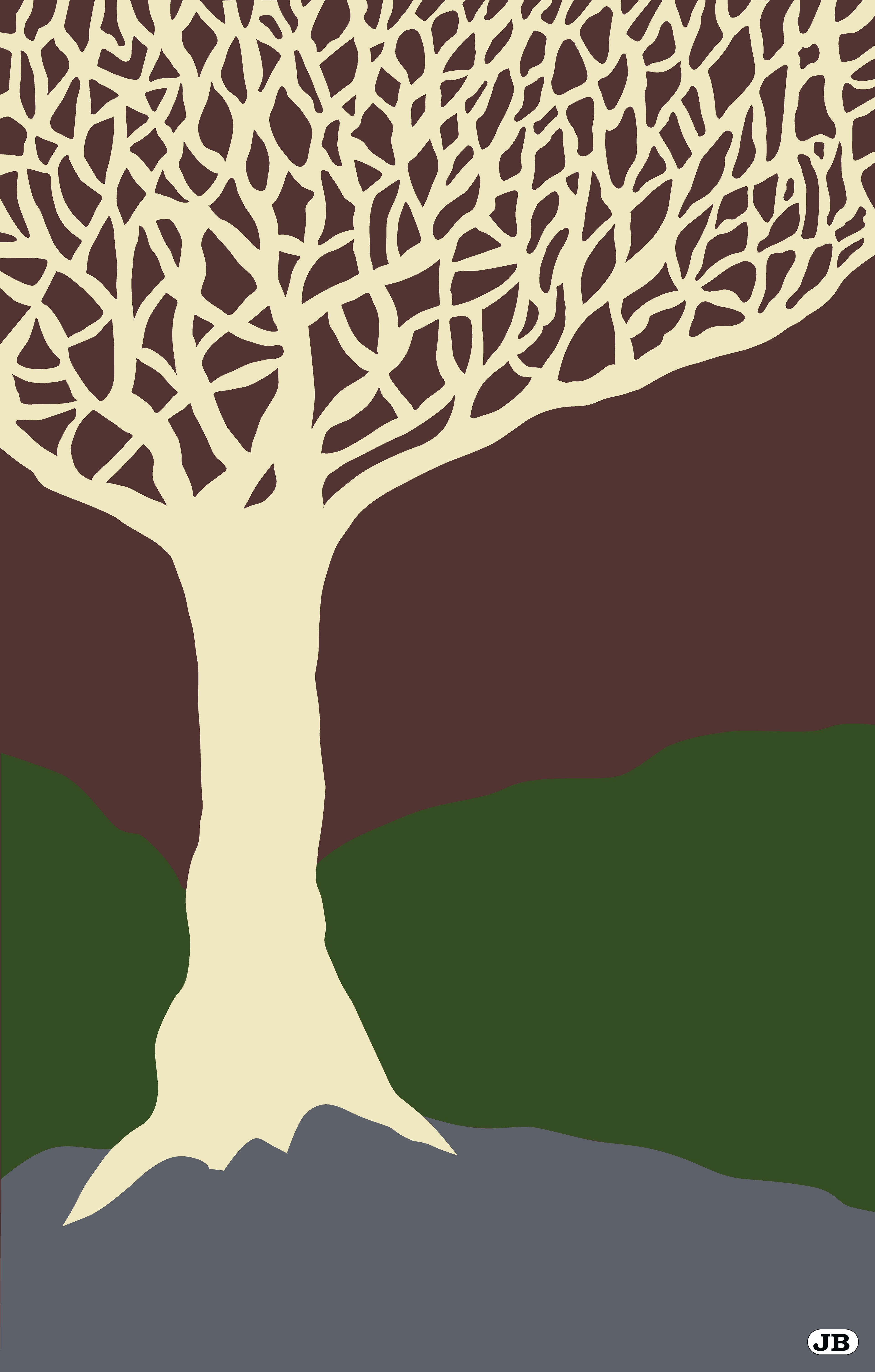 Glowing Tree, Digital Art, 2021
