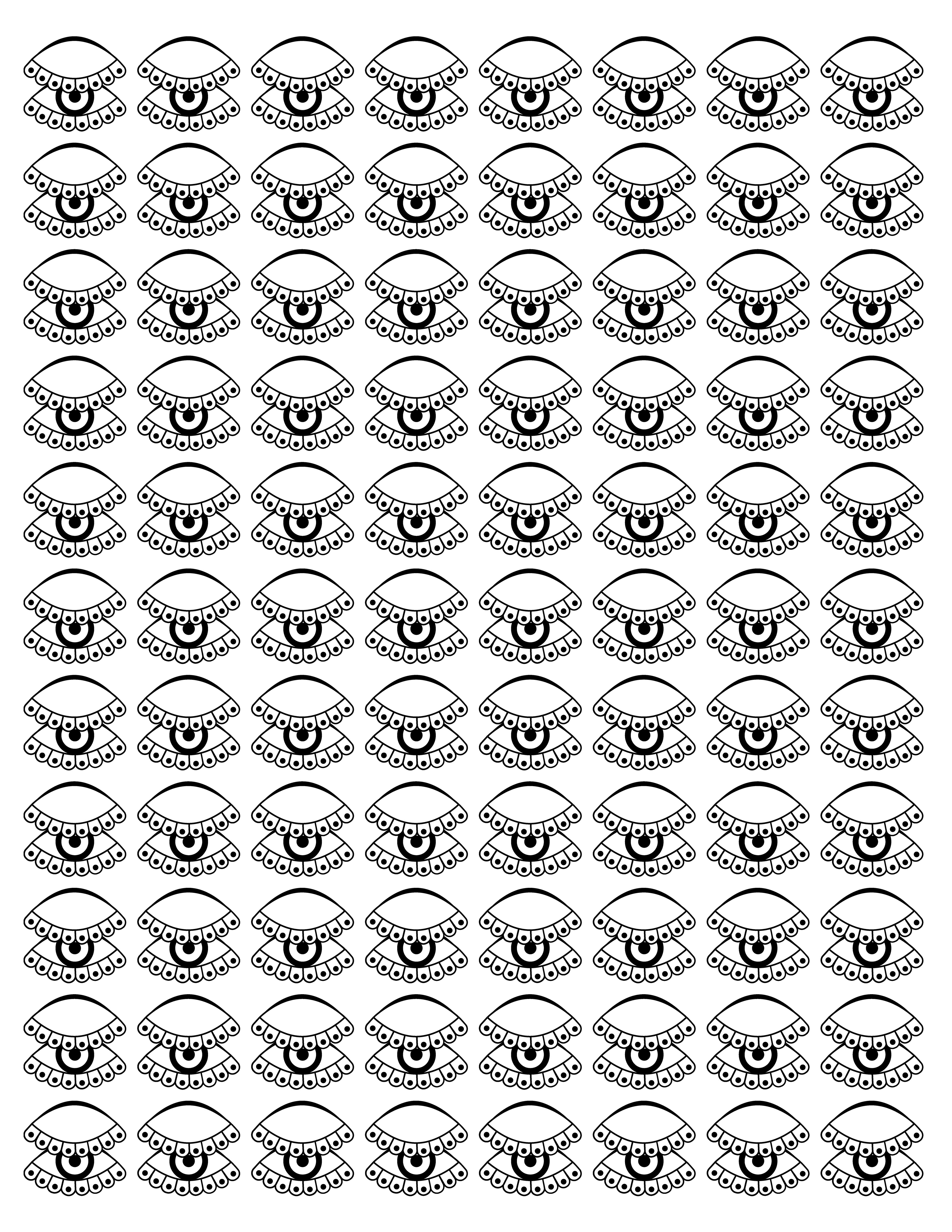 Flower Eyelashes, Digital Art, Pattern 4, 2025