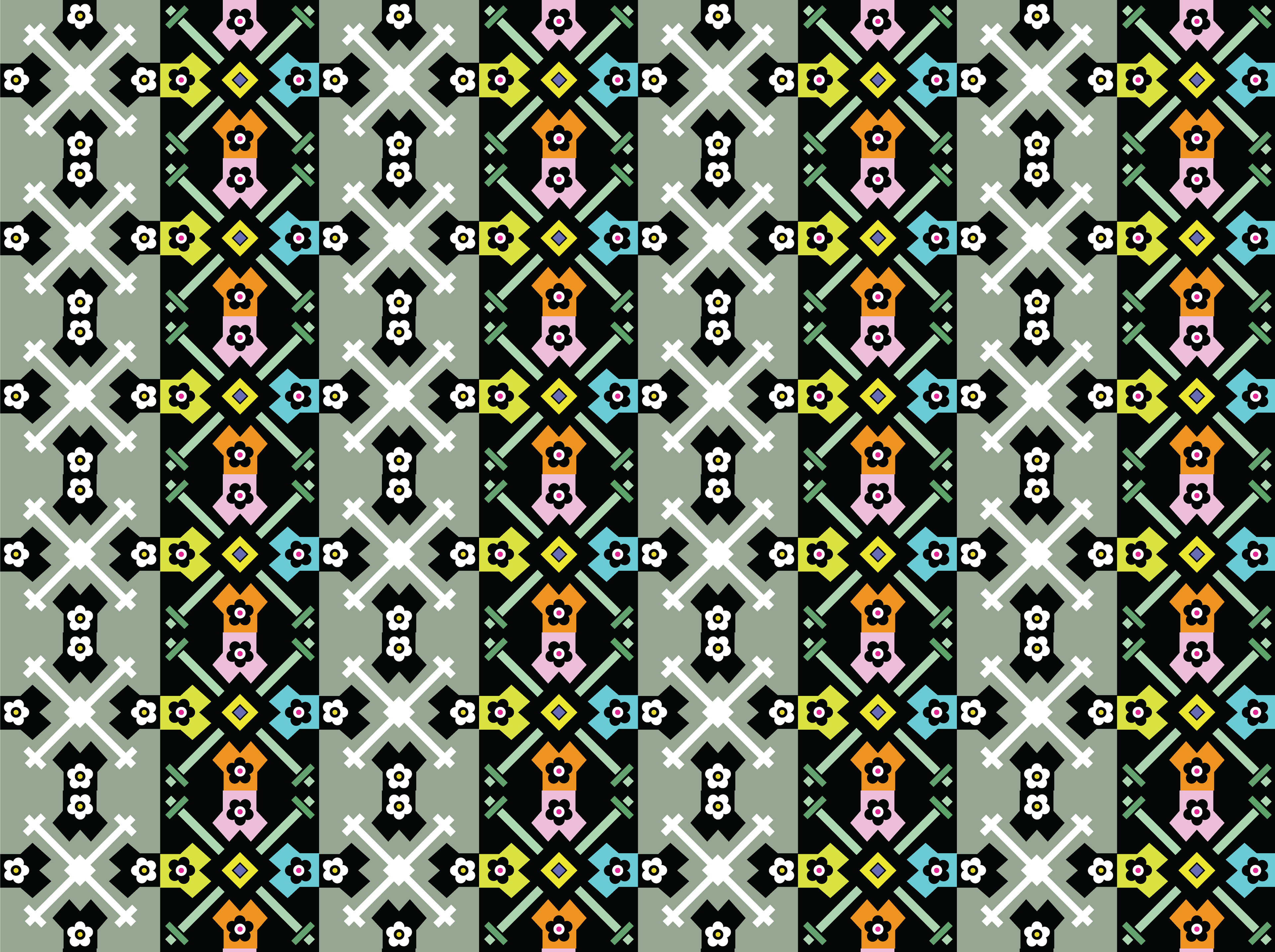 Flower Cage, Digital Art, Pattern 2, 2025