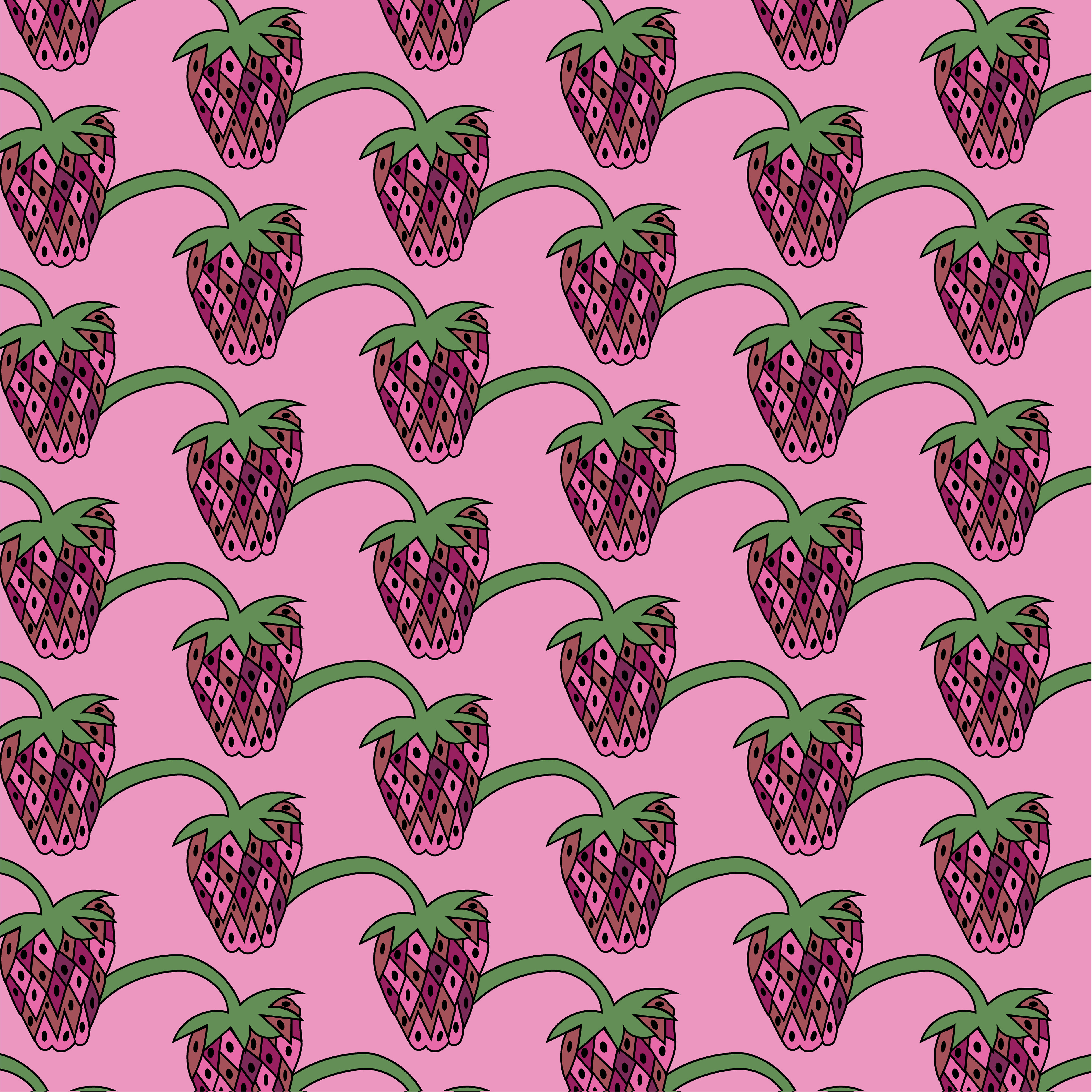 Strawberry, Digital Art, Pattern 2, 2021