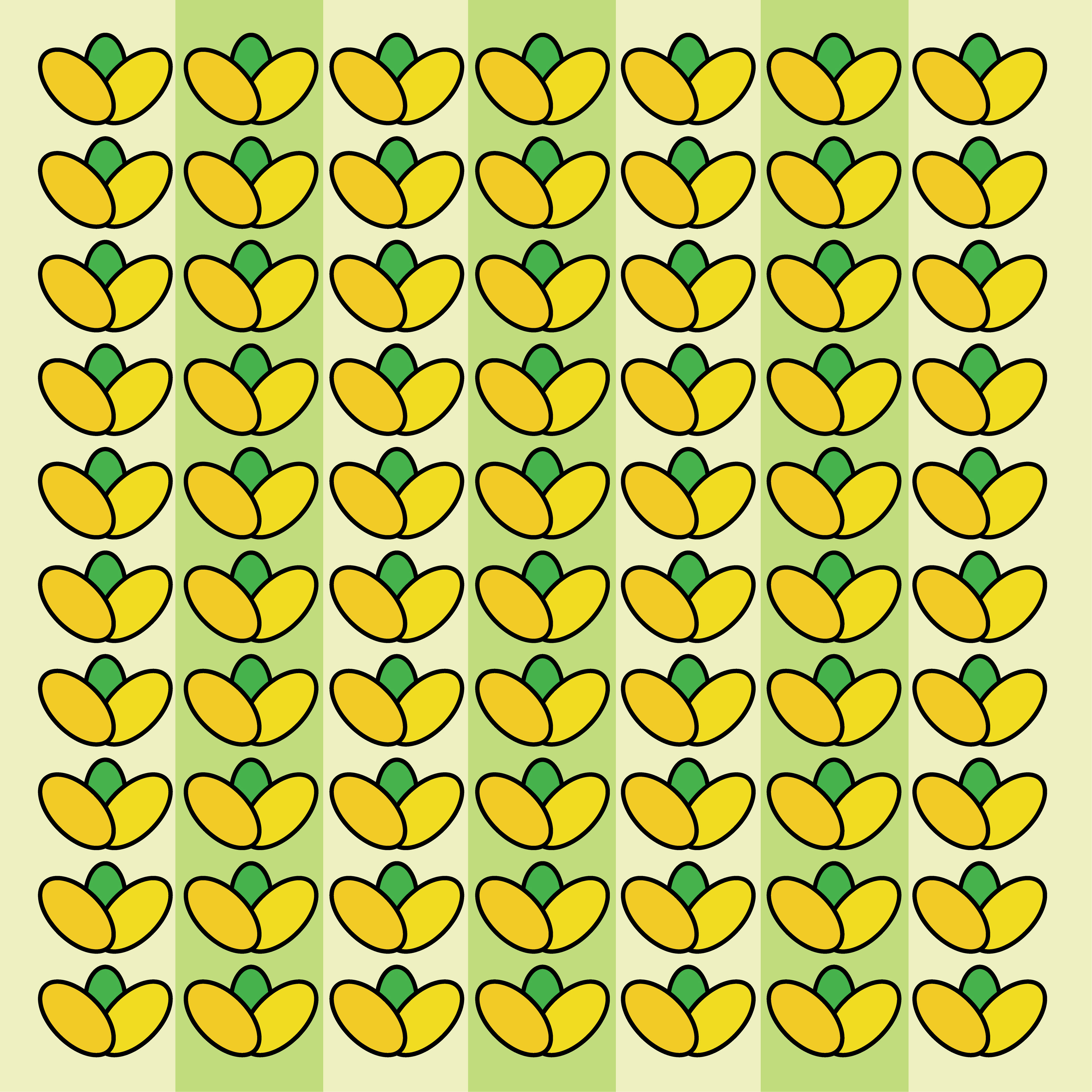 Flower Bees, Digital Art, Pattern 3, 2023