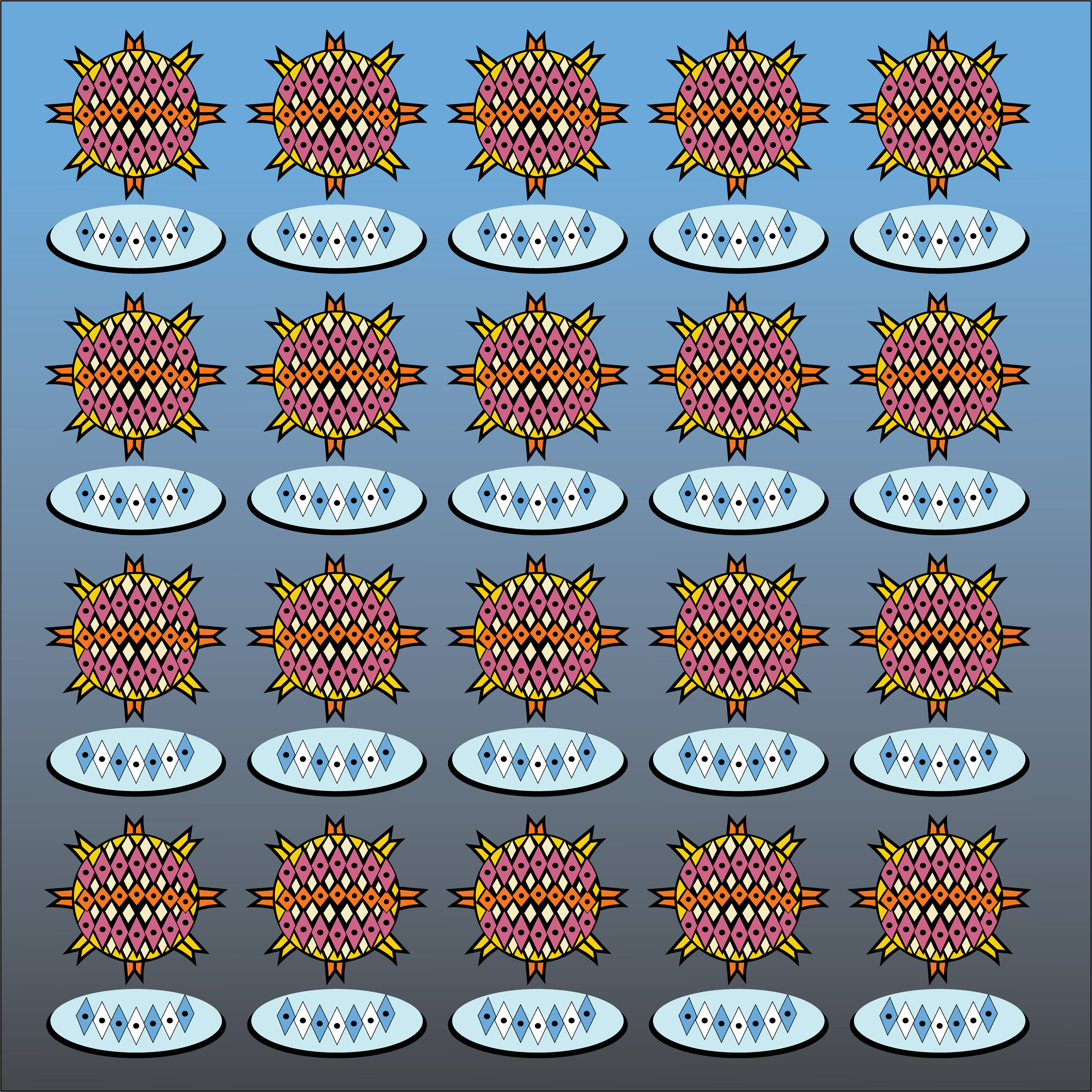 Sun Berry, Digital Art, Pattern 2, 2021