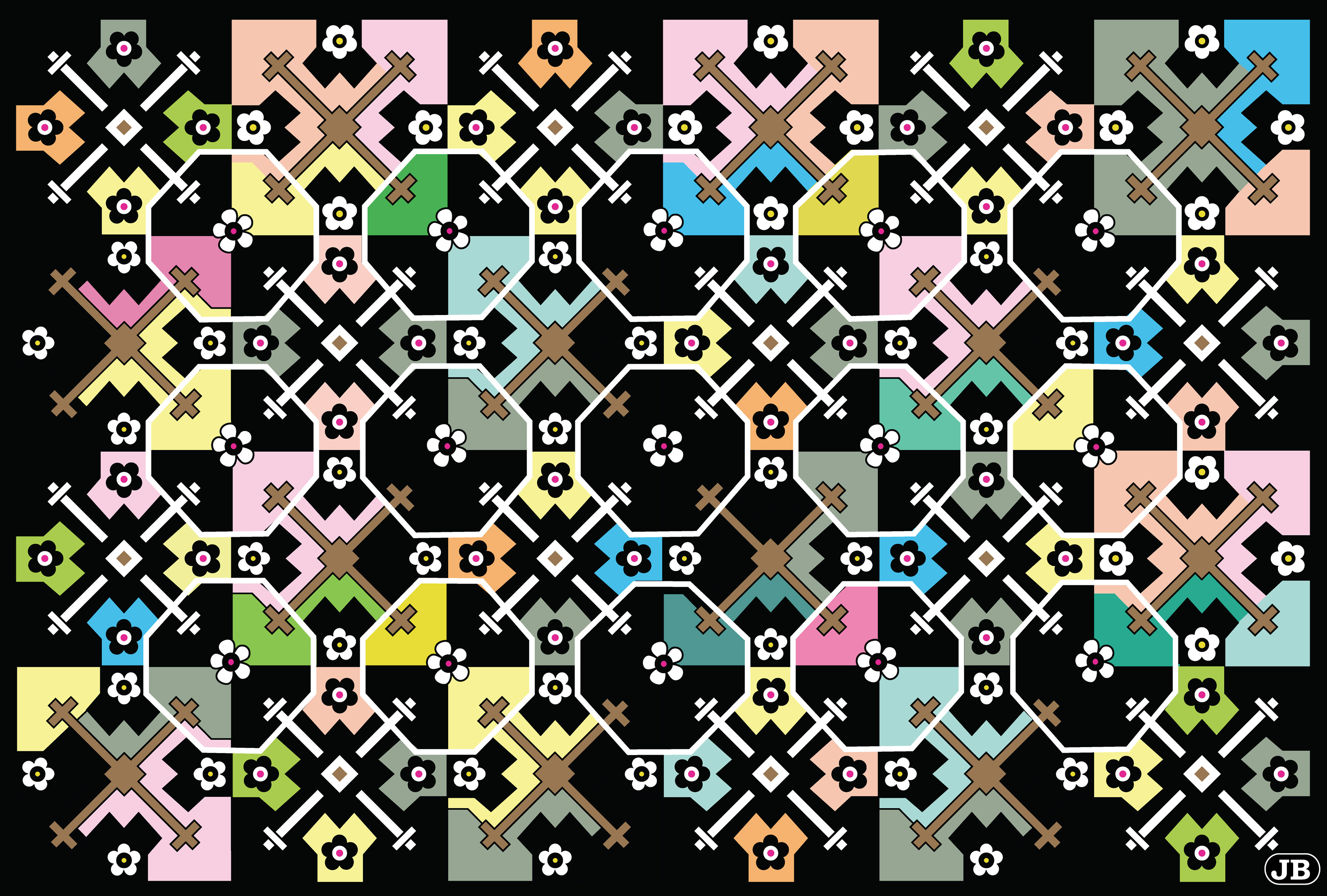 Flower Cage, Digital Art, Pattern 1, Updated 2025