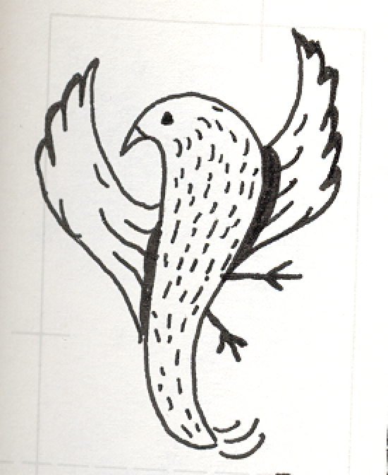 Sketch for Rising Birds, Pen and Ink, 1991