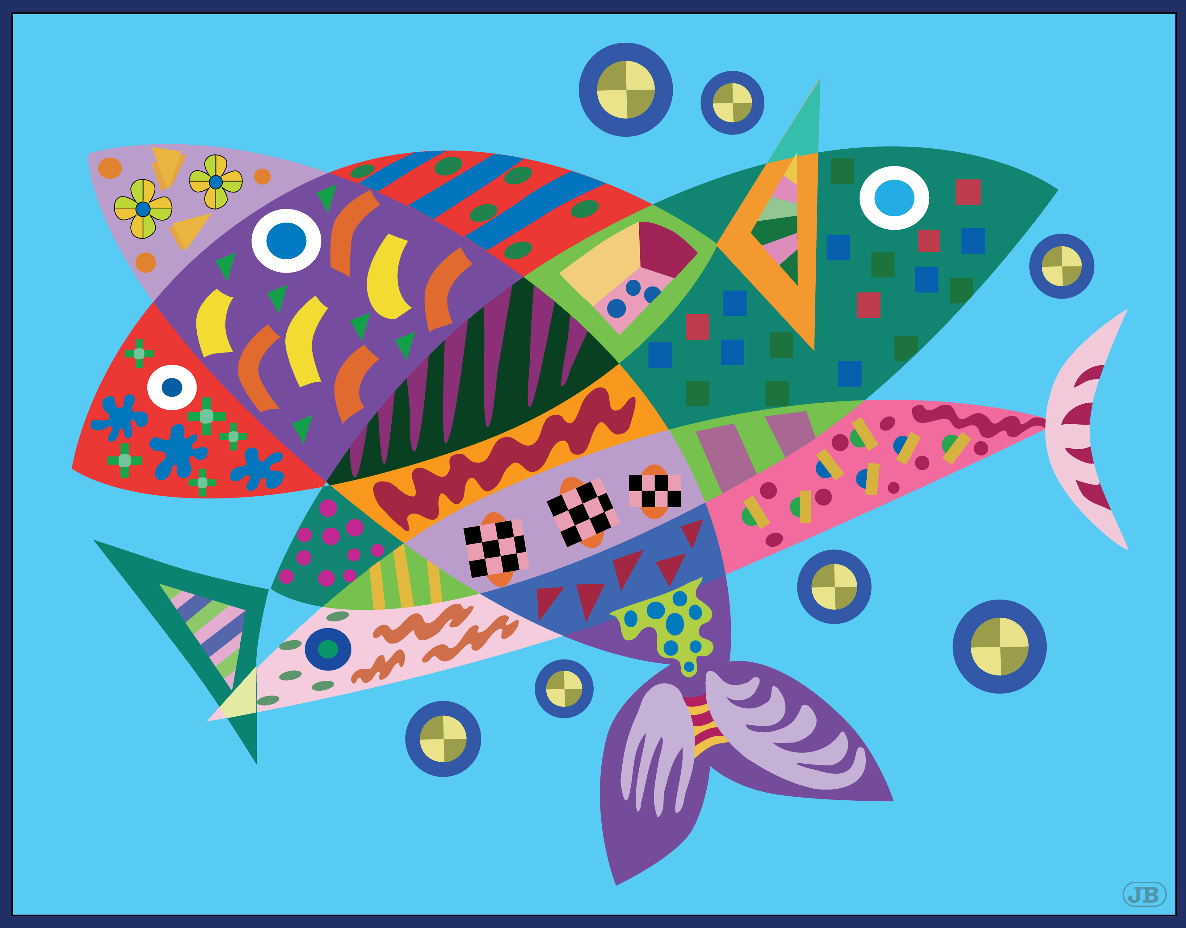 Fish Diagram, Digital Art, 2021