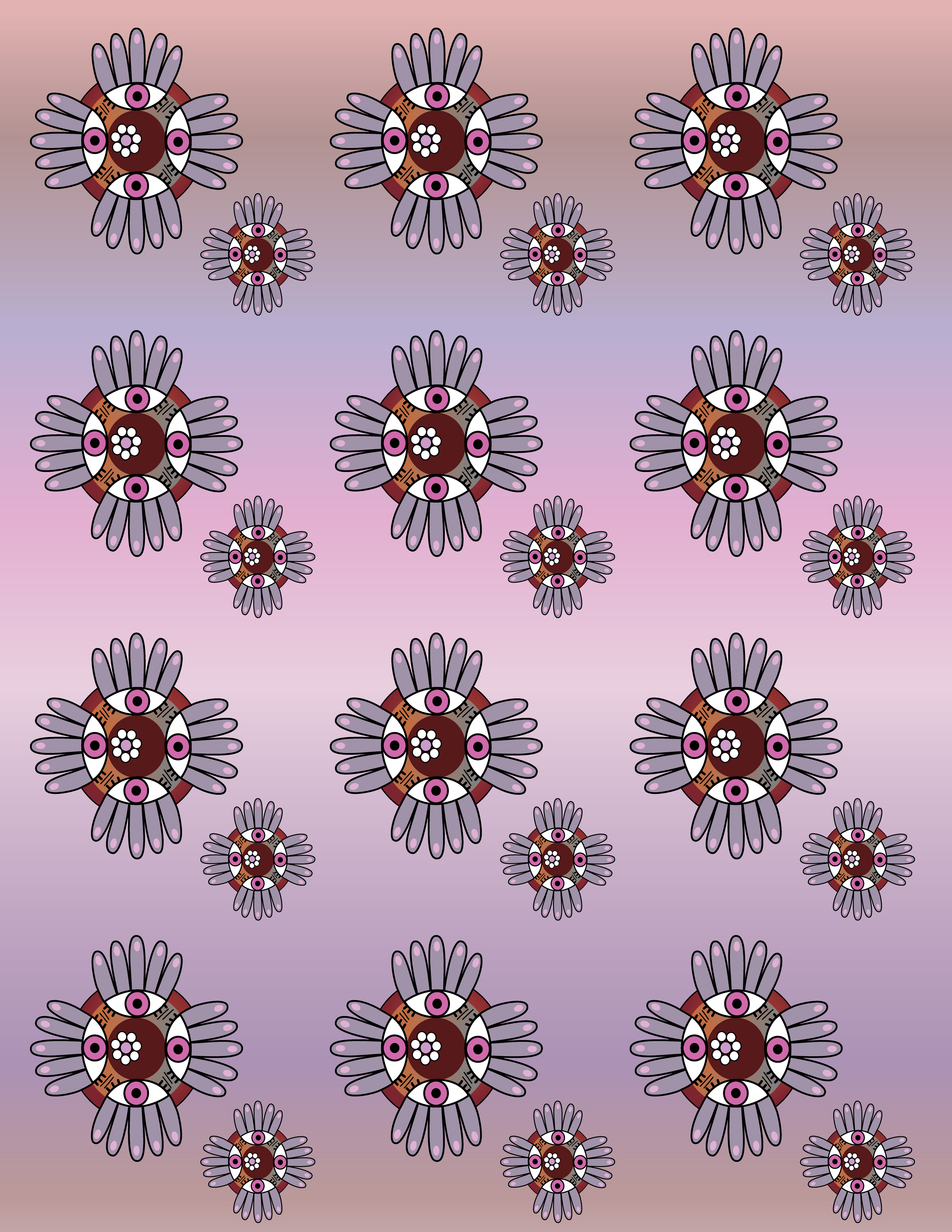 Sun Ray Eyes, Digital Art, Pattern 1, 2025