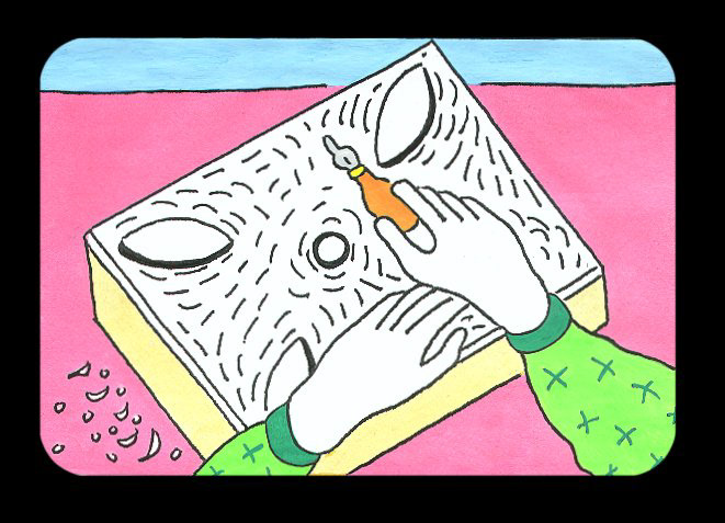 Linoleum Block Printing for Beginners, slide # 46, 1993