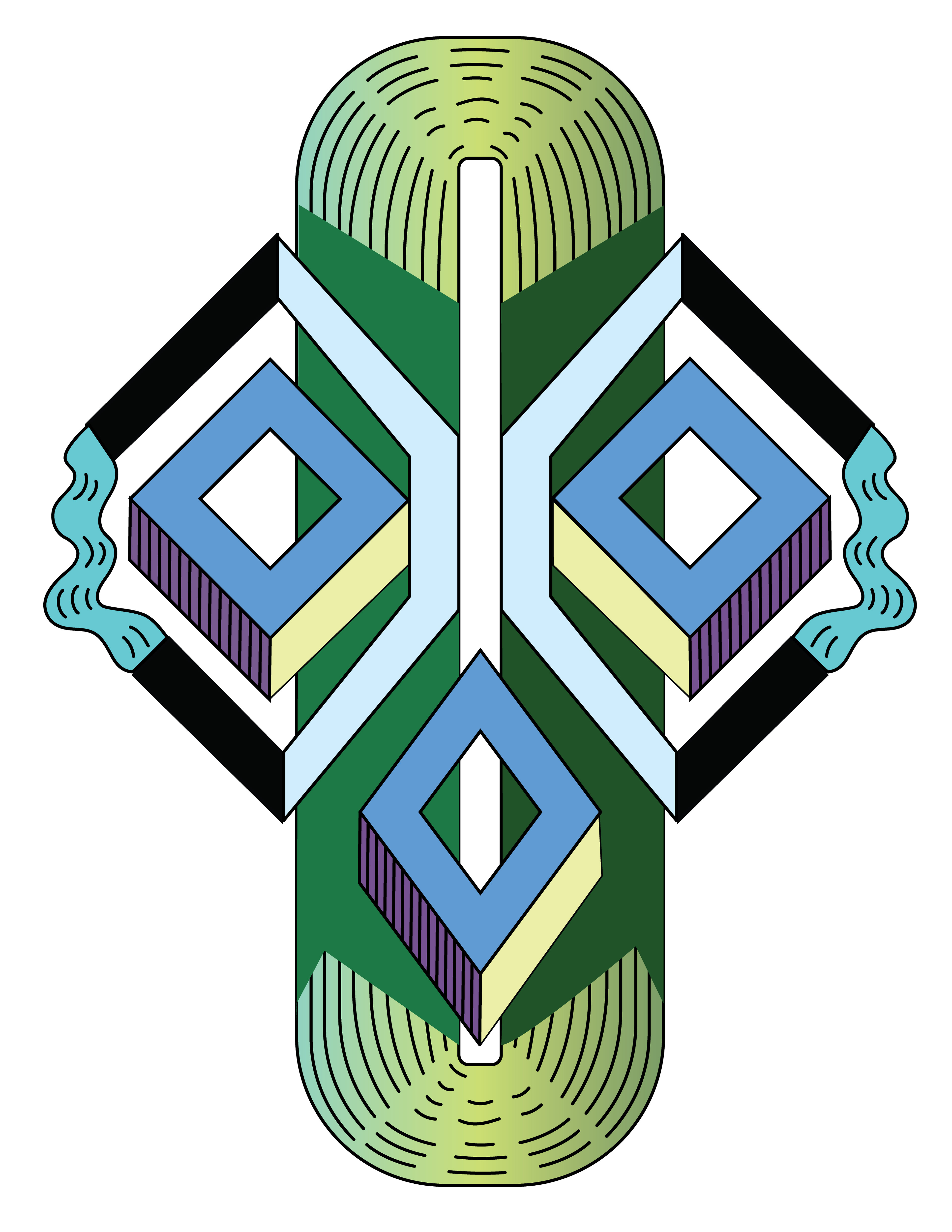 Race Track Triad, Vector Drawing 2, 2025