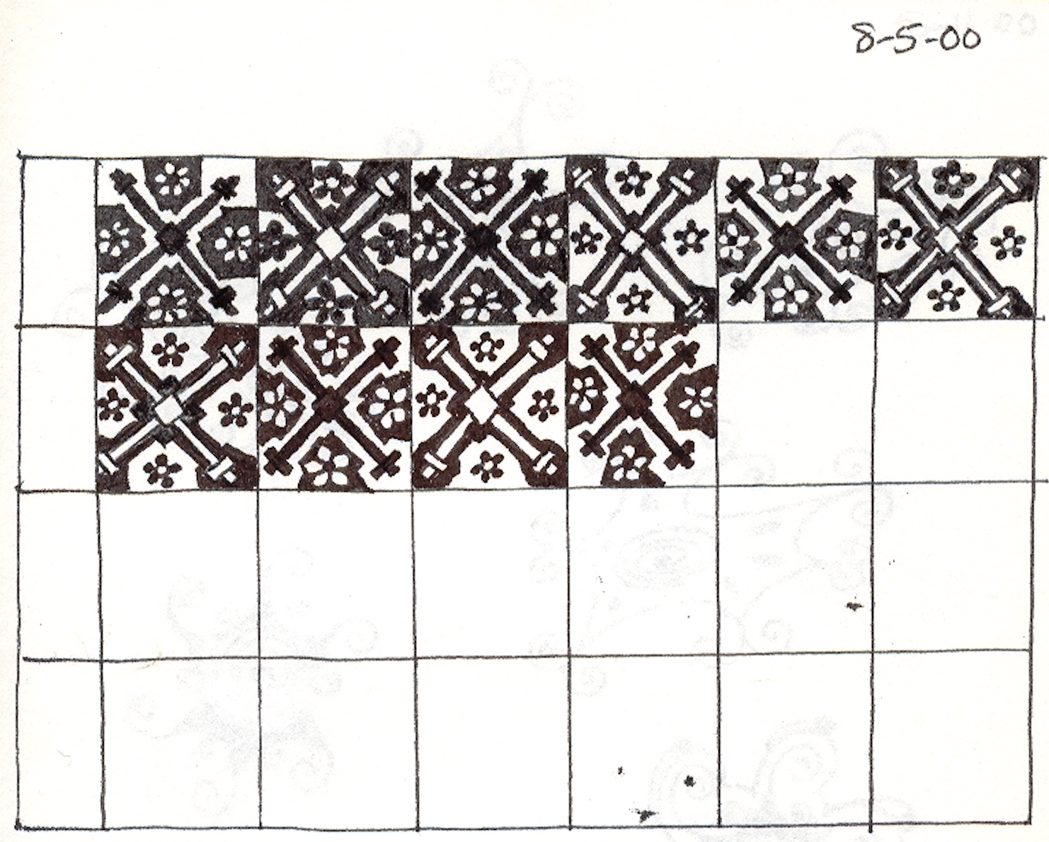 Flower Cage, Rapidograph on Paper, sketch 1, 2000