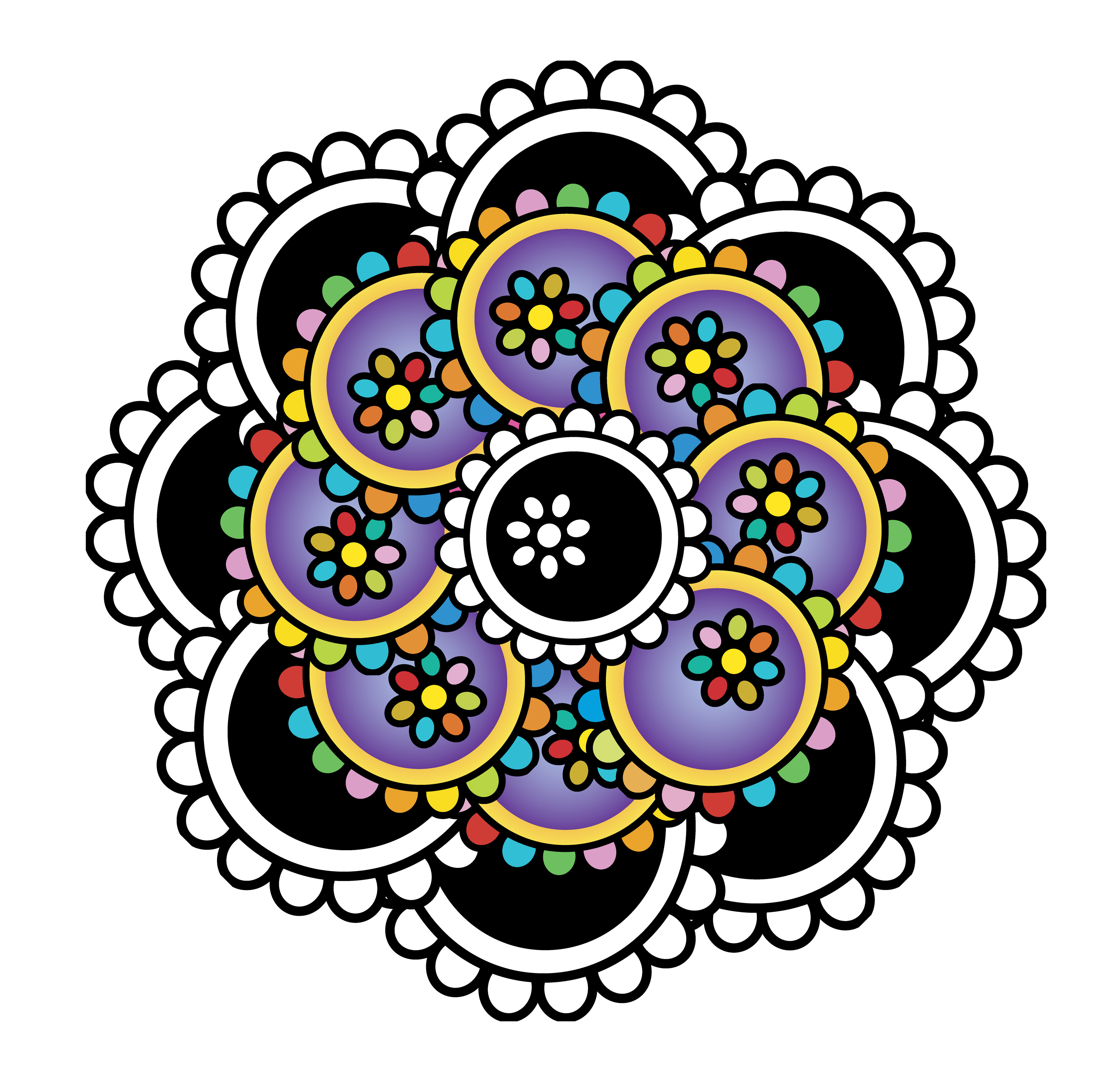 Fortune Teller Flower, Digital Art, Radial 2, 2025