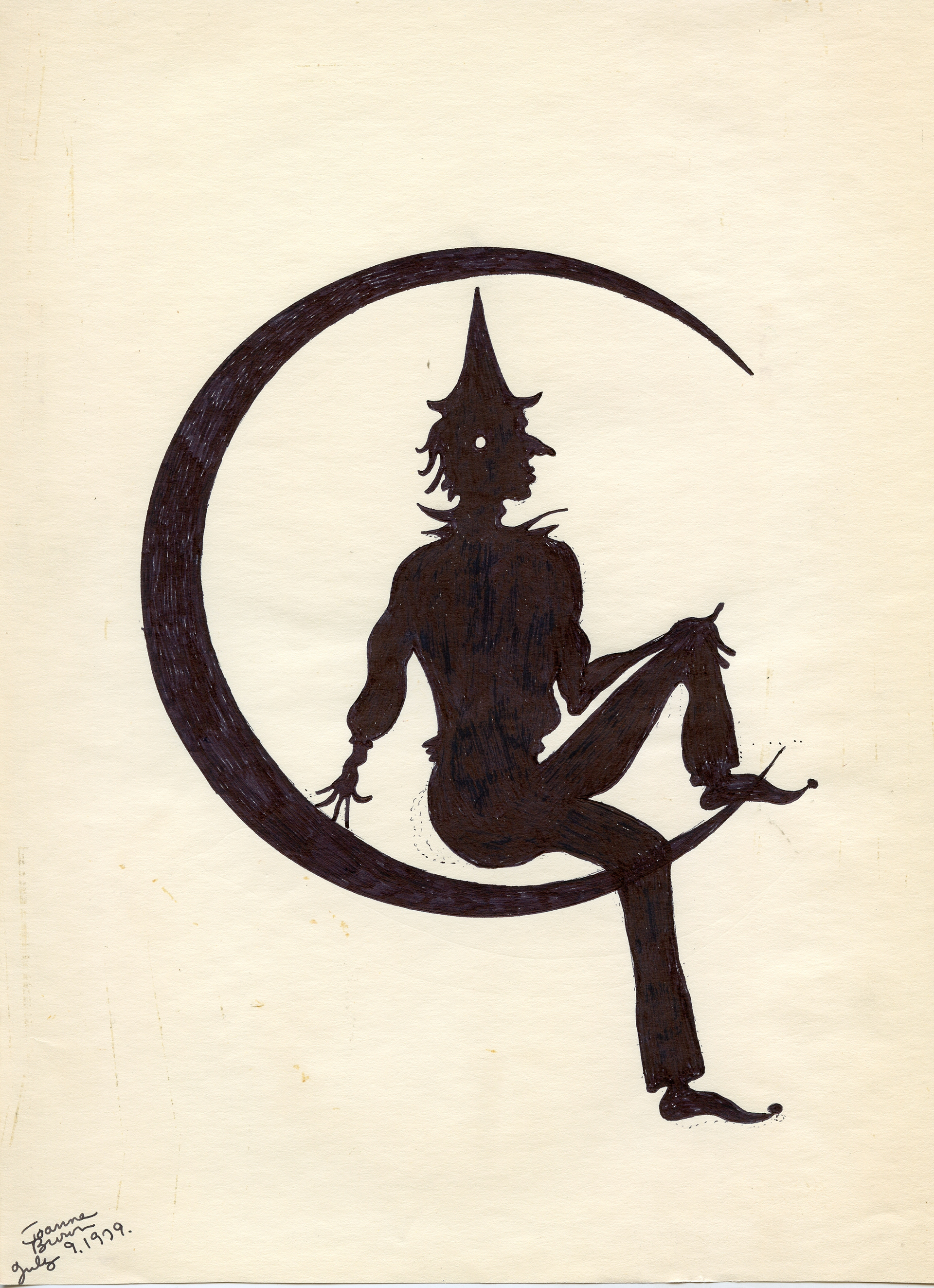 Moon Fairy, Pen and Ink on Paper, 1979