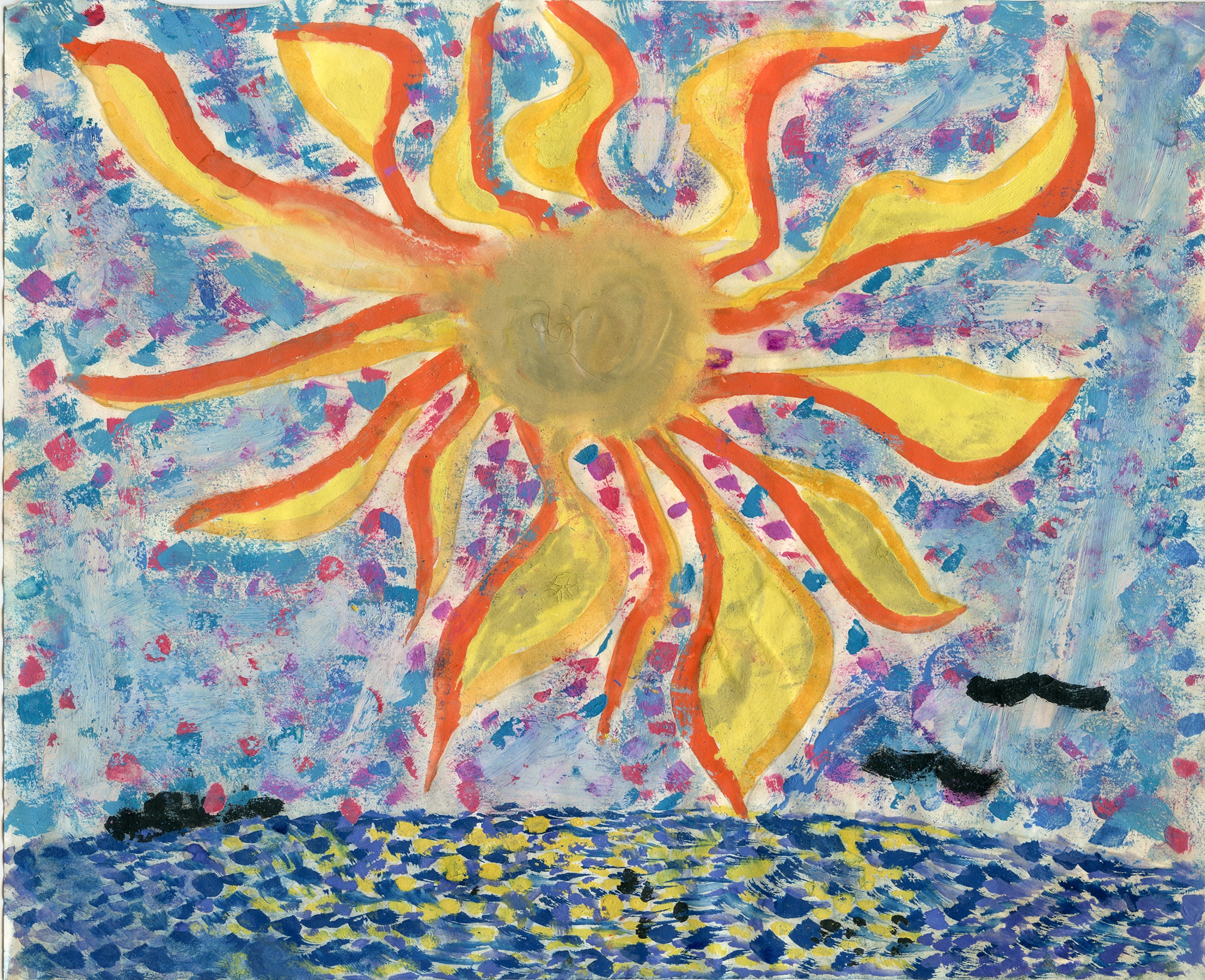 Sun Reflection, painting on paper, 1972