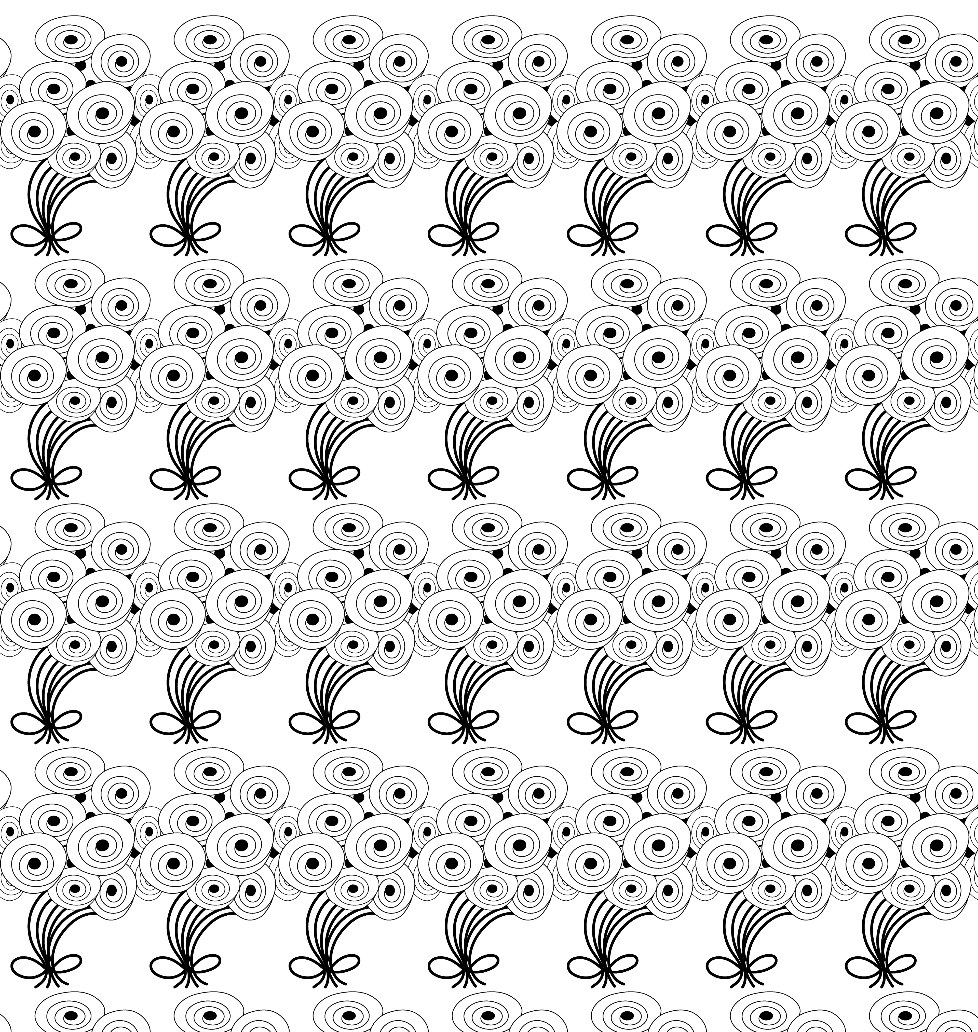 Flower Balloon Bouquet, Digital Art, Pattern 1, 2022