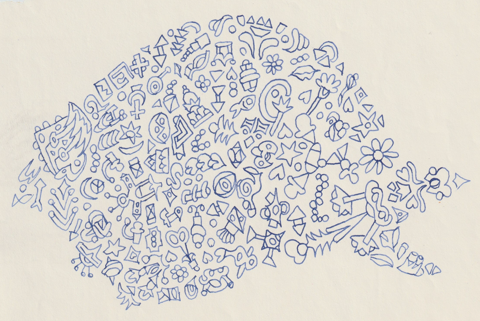 Puffy Fish, Pen and Ink on Paper, 1977