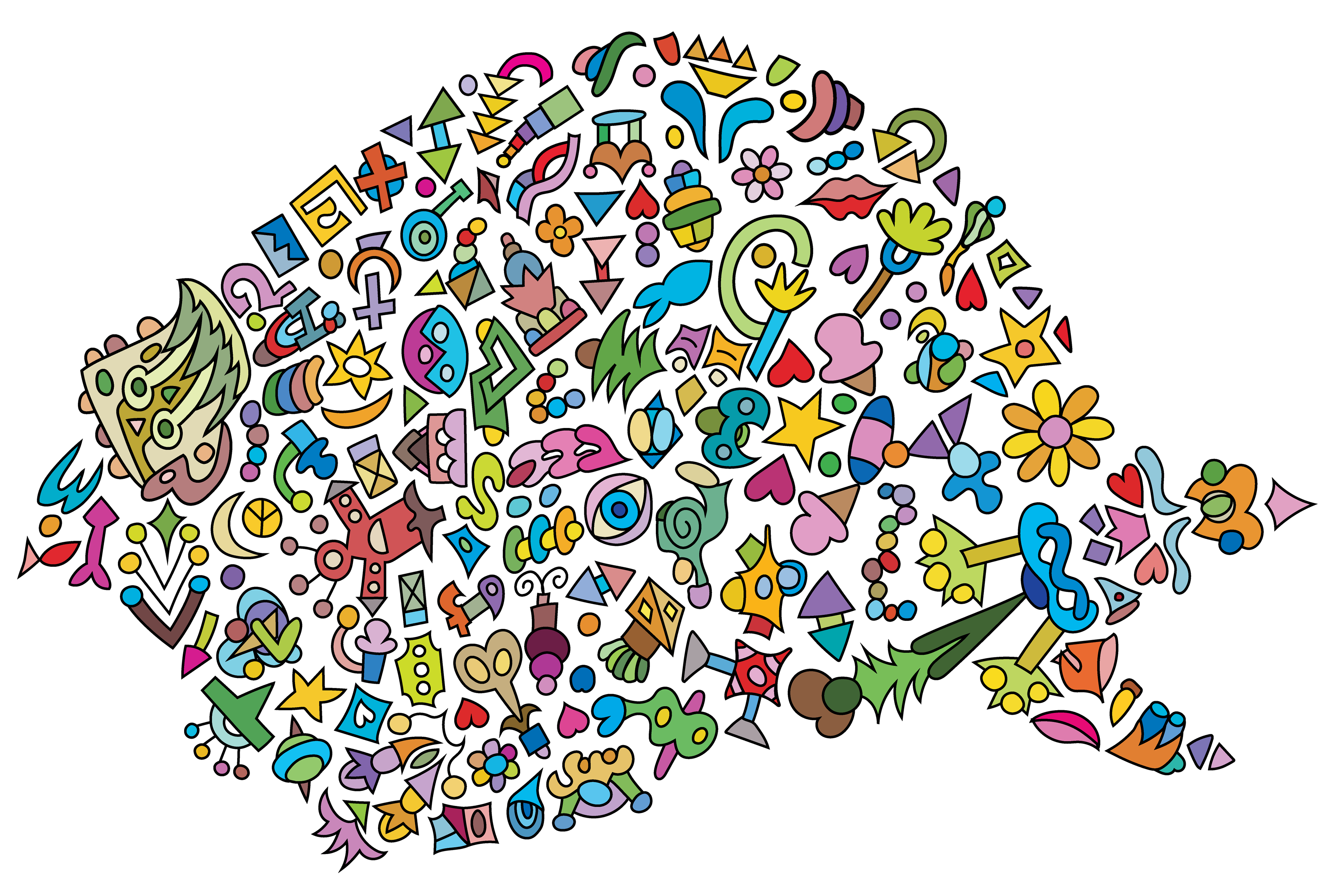 Puffy Fish, Digital Art, version 2, 2025