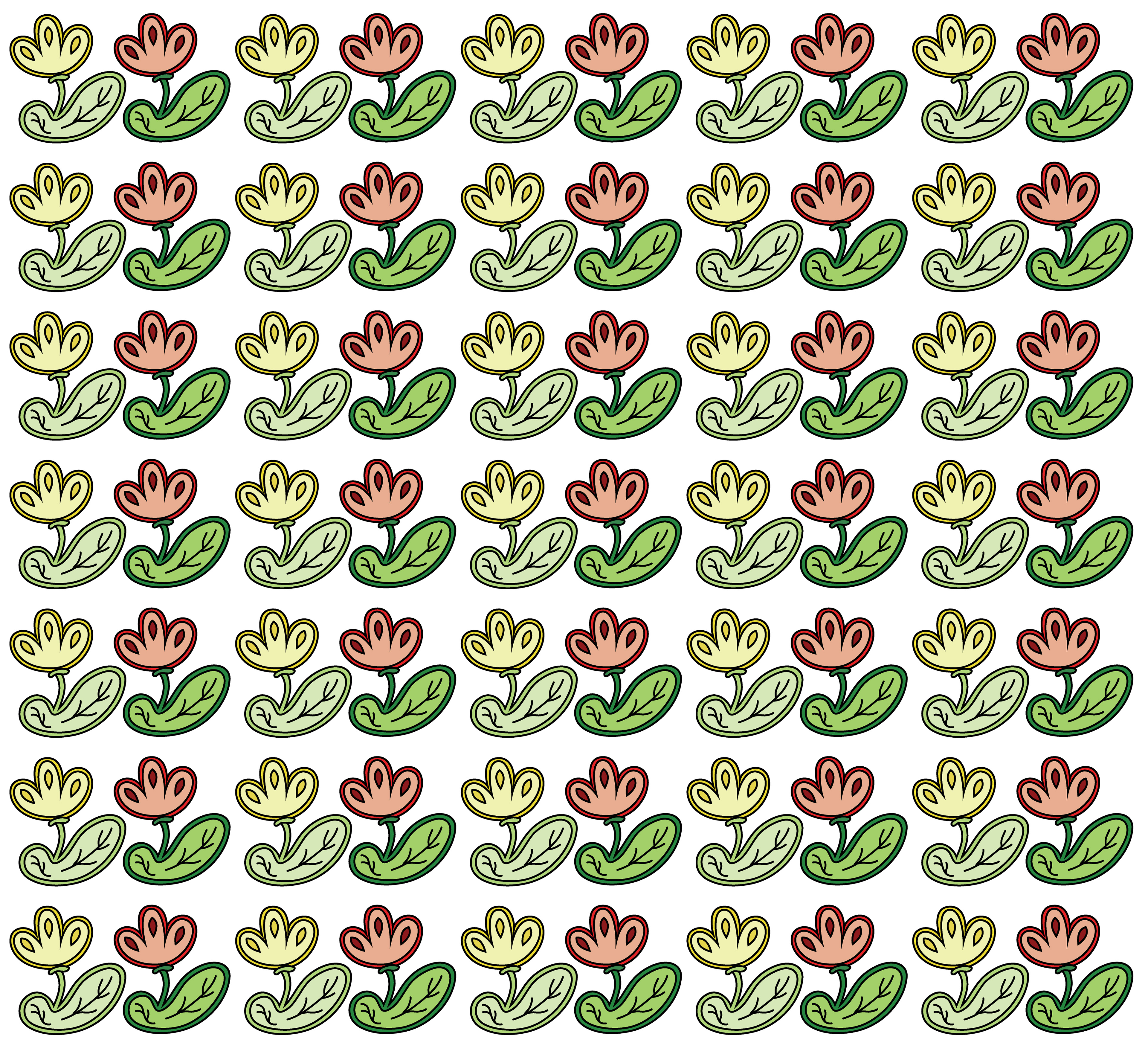Flower Decals, Digital Art, Pattern 3, 2025