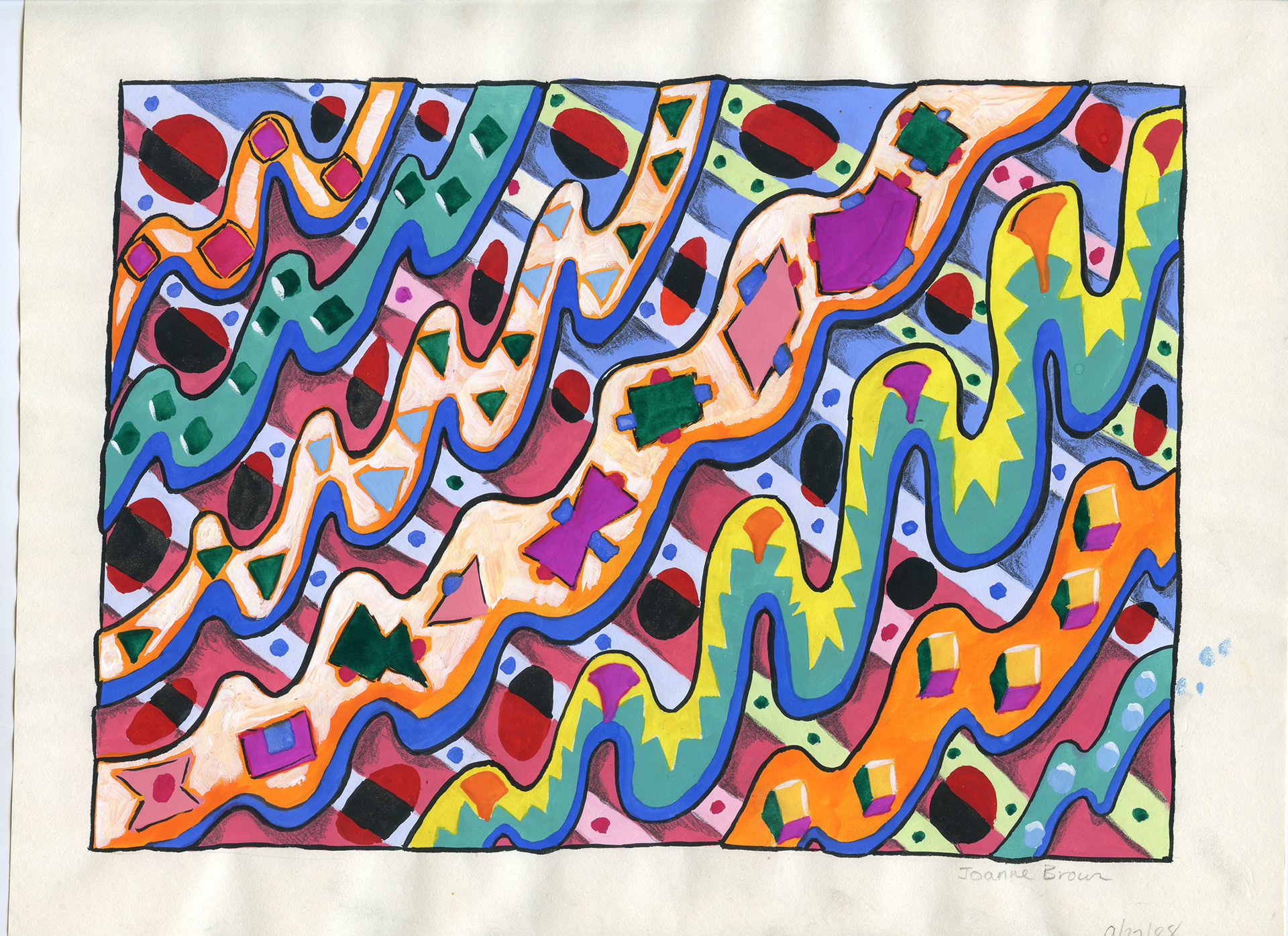Radio Waves, Watercolor and Pencil on Paper, 1988