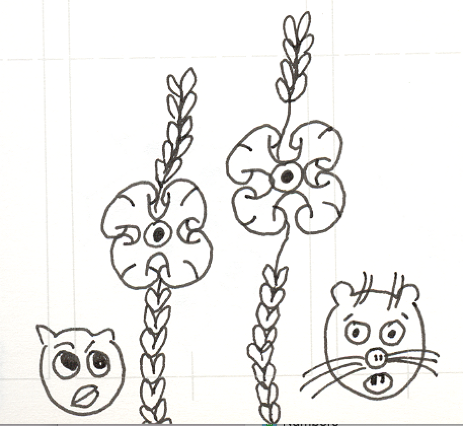 Night Animal Flowers, Pen and Ink on Paper, 1994
