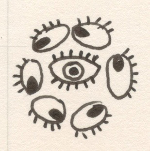 Spinning Eye Flower, Pen and Ink on Paper, 2001