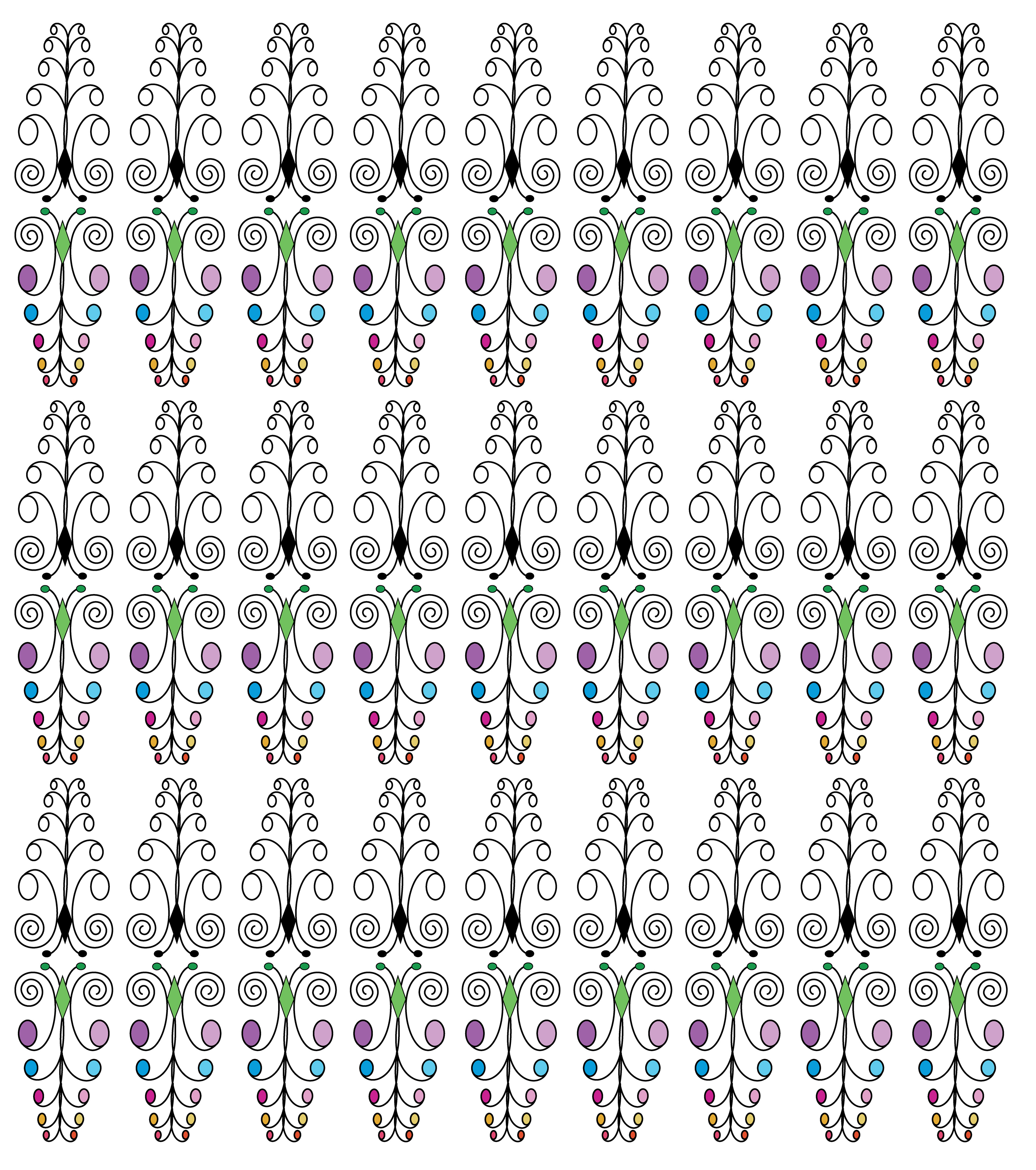 Jewel Tree, Digital Art, Pattern 2, 2022