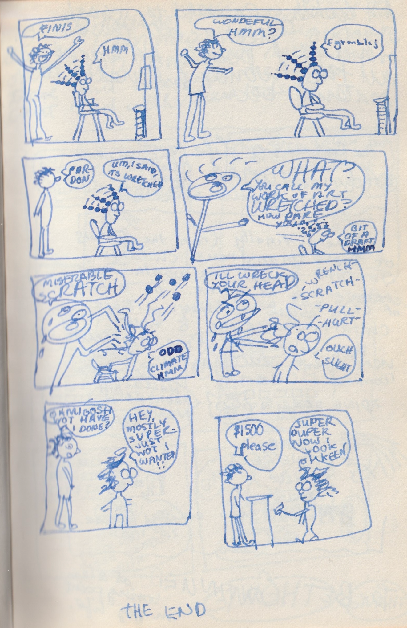 Joanne Goes to have her Hair Done, Page Two, Pen on Paper, 1978