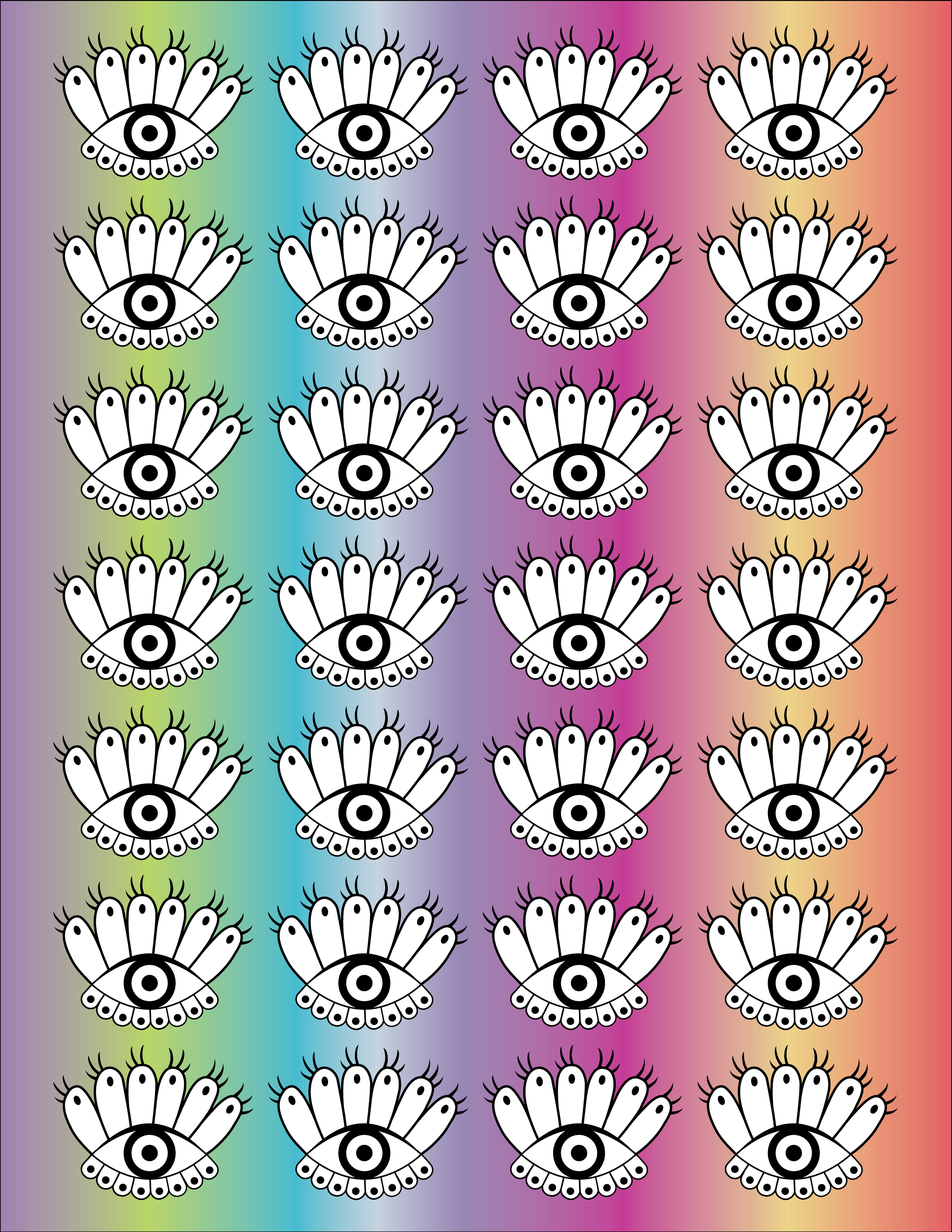 Flower Eyelashes, Digital Art, Pattern 2, 2025