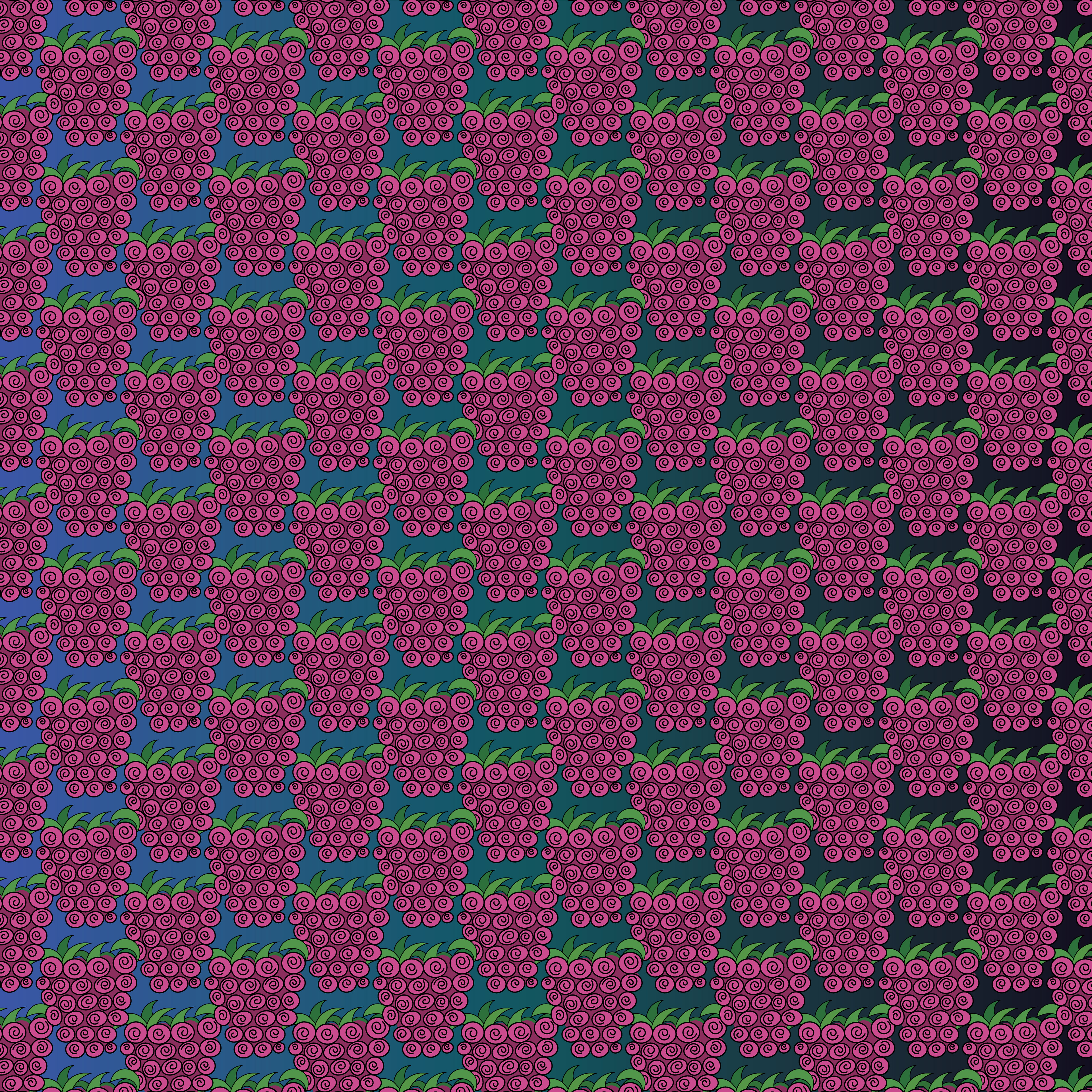 Raspberry, Digital Art, Pattern 2, 2021