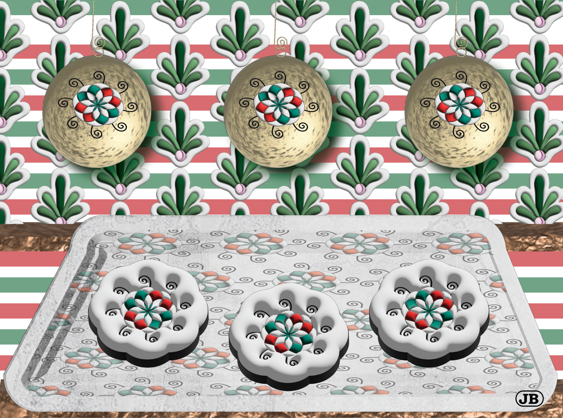 Christmas Cookies, digital art, 2021 by Joanne Brown, Decoration Dogma