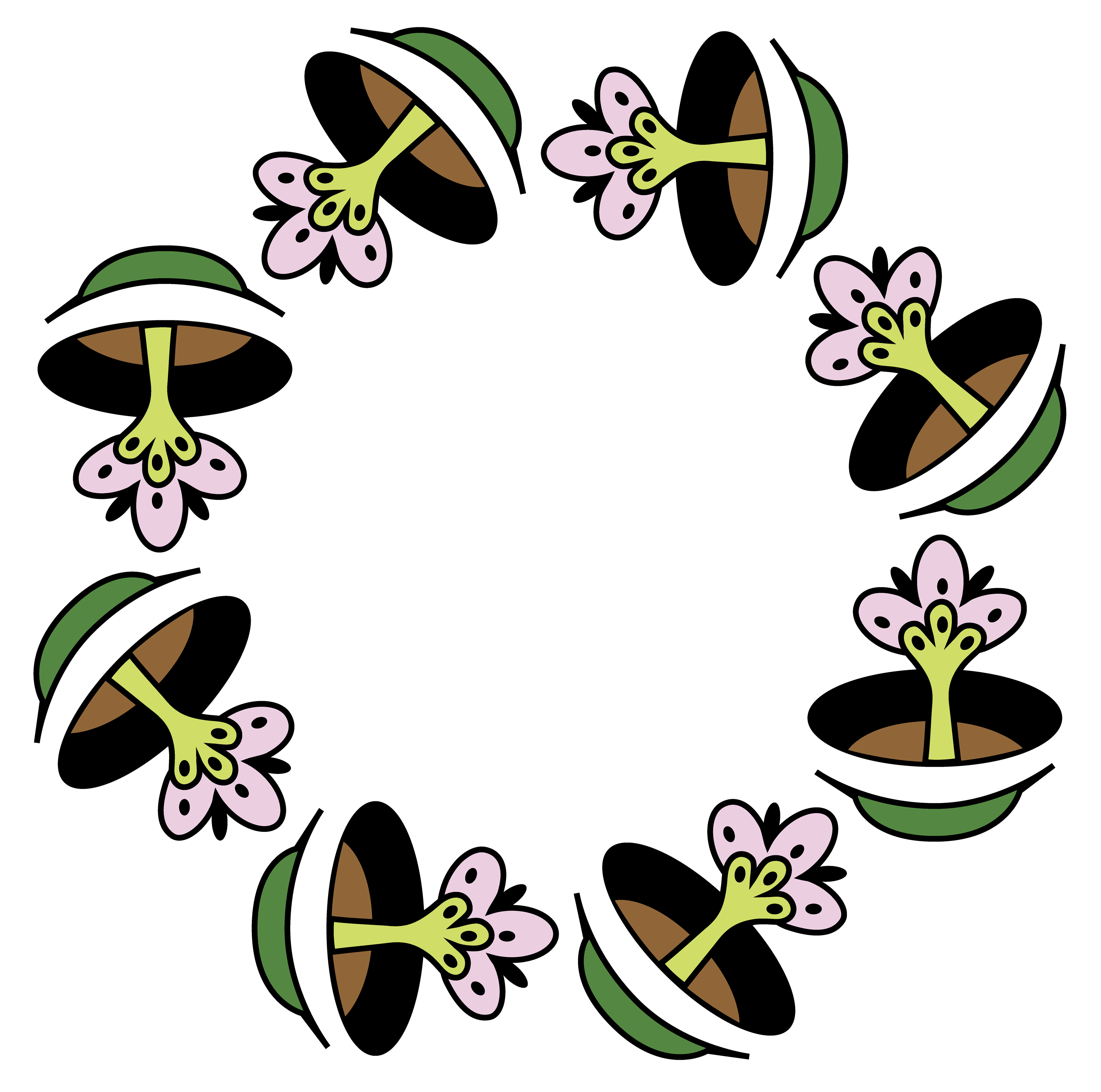 Flower Pots, Digital Art, Radial, 2023