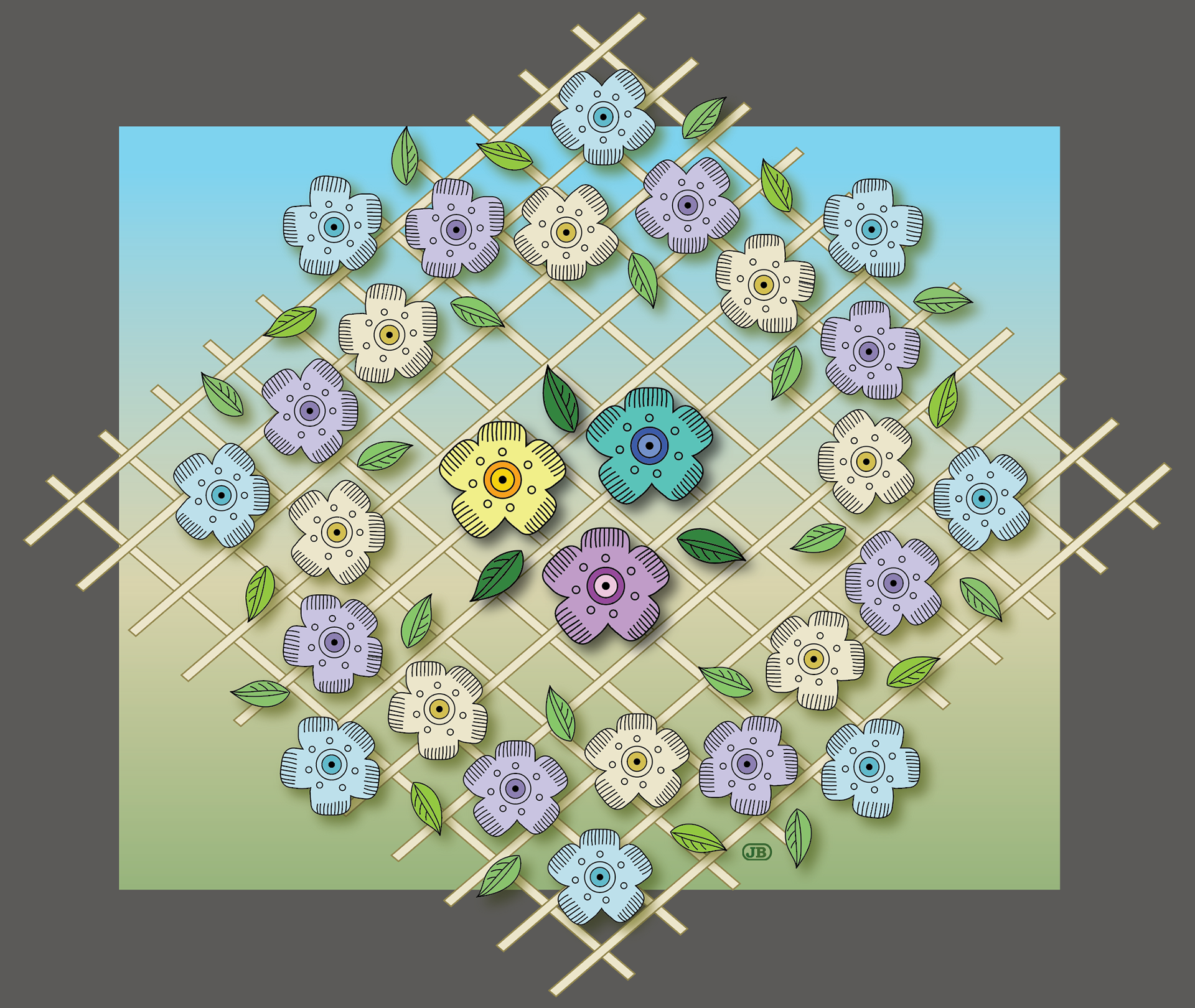 Trellis Pattern, Digital Art, Version 2, 2025