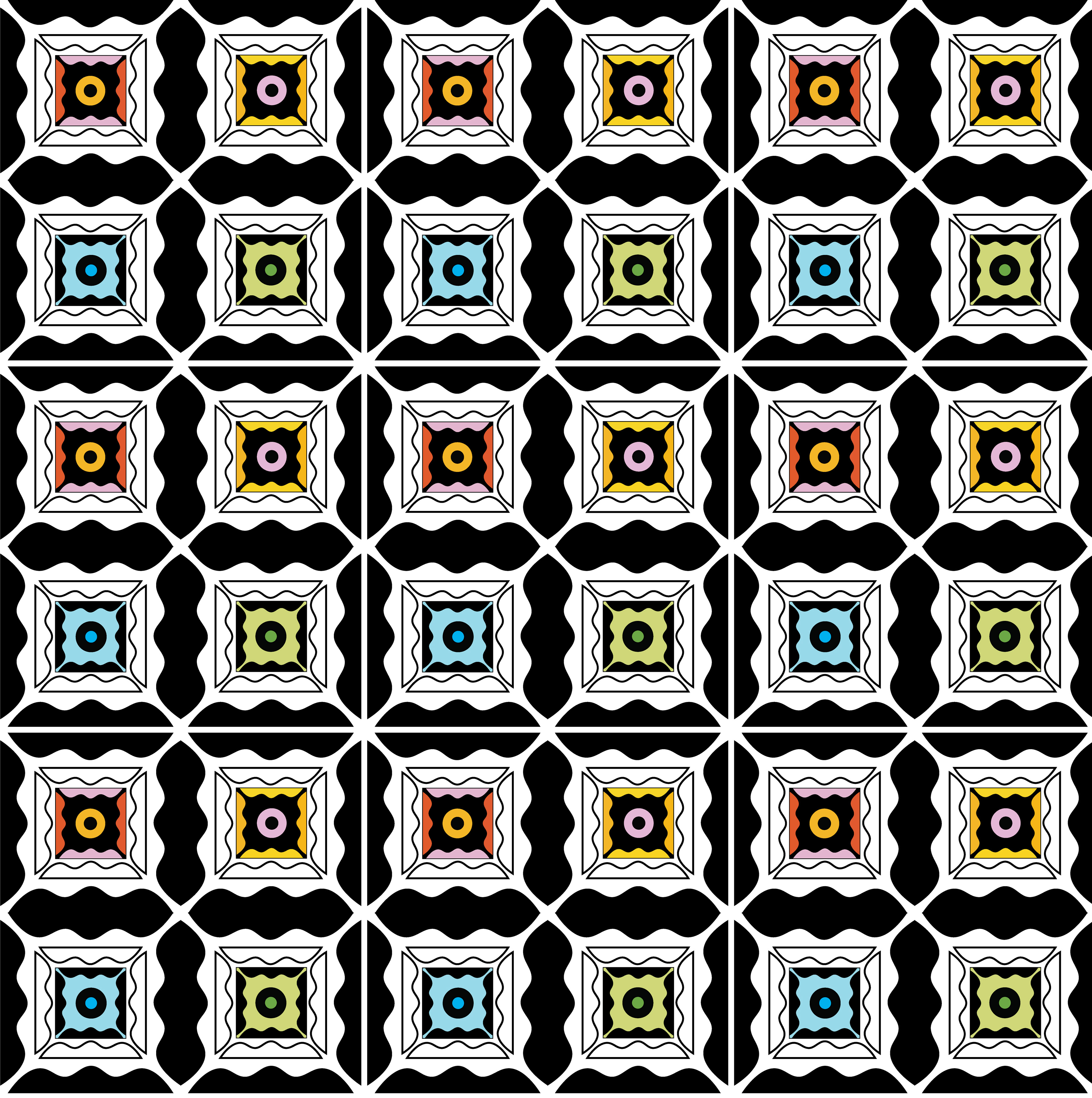 Night Flower Eyes, Digital Art, Pattern 8, 2025