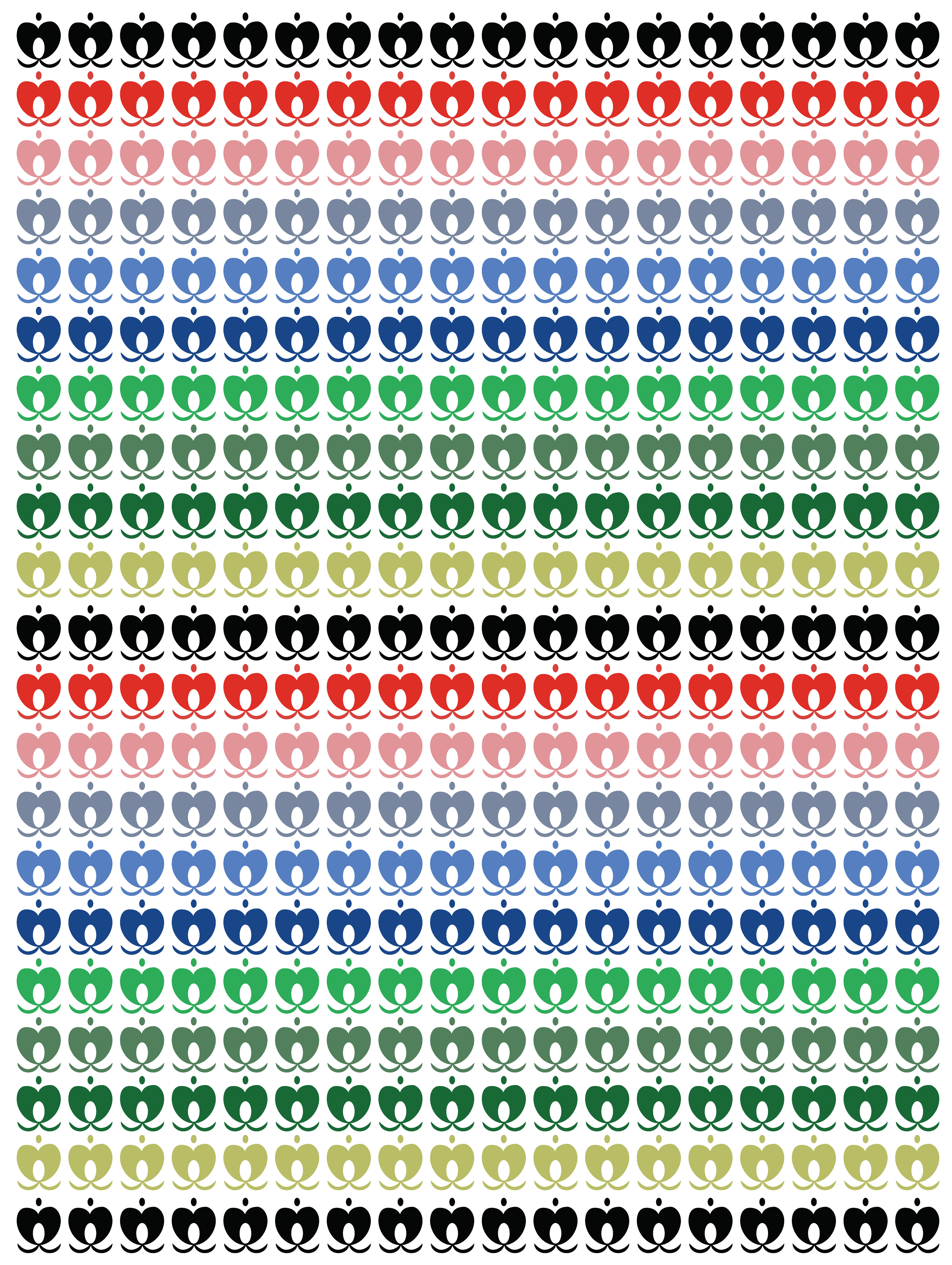 Apple Heart, Digital Art, Pattern 4, 2025