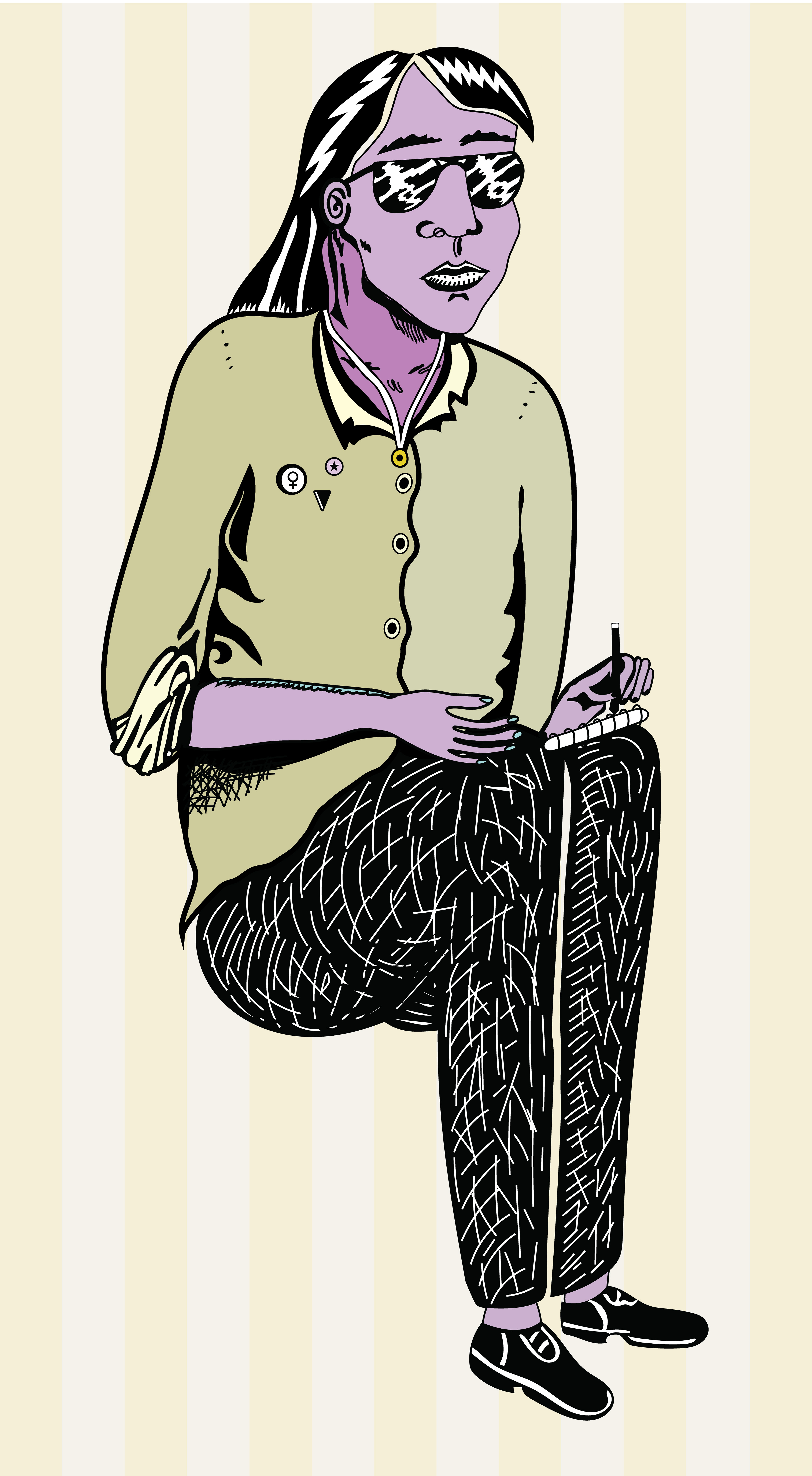 Sunglasses and Sketchbook, Digital Art, version 3, 2026