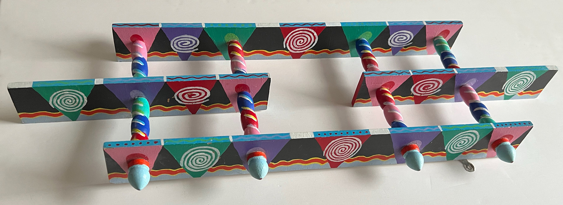 Spindles Shadowbox, Acrylic Paint on Wood, 1992 - view from above