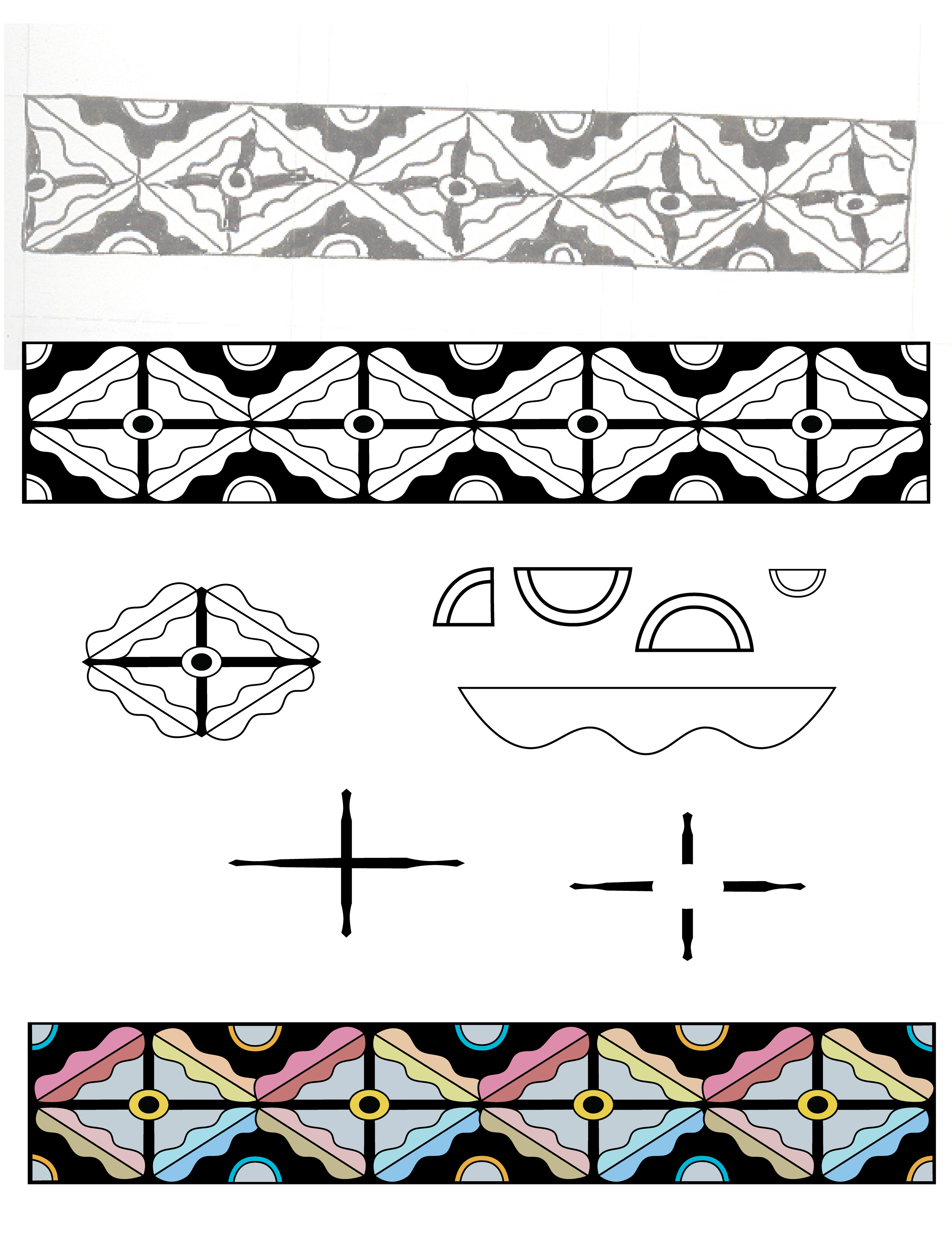 lower Waves, 1997 Pen and Ink Drawing at top of Adobe Illustrator Artboard, 2025