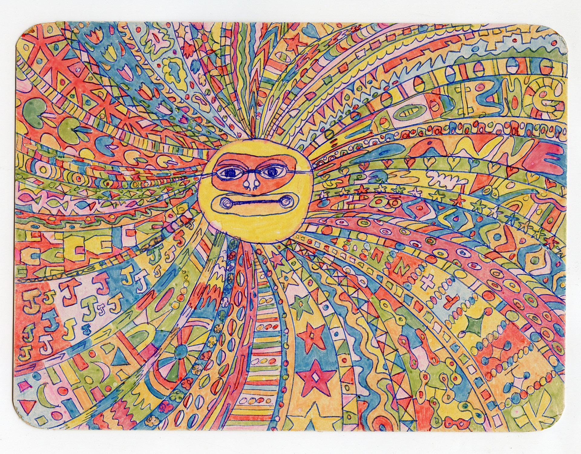 Sunburst, Magic Marker on Card Stock, 1976