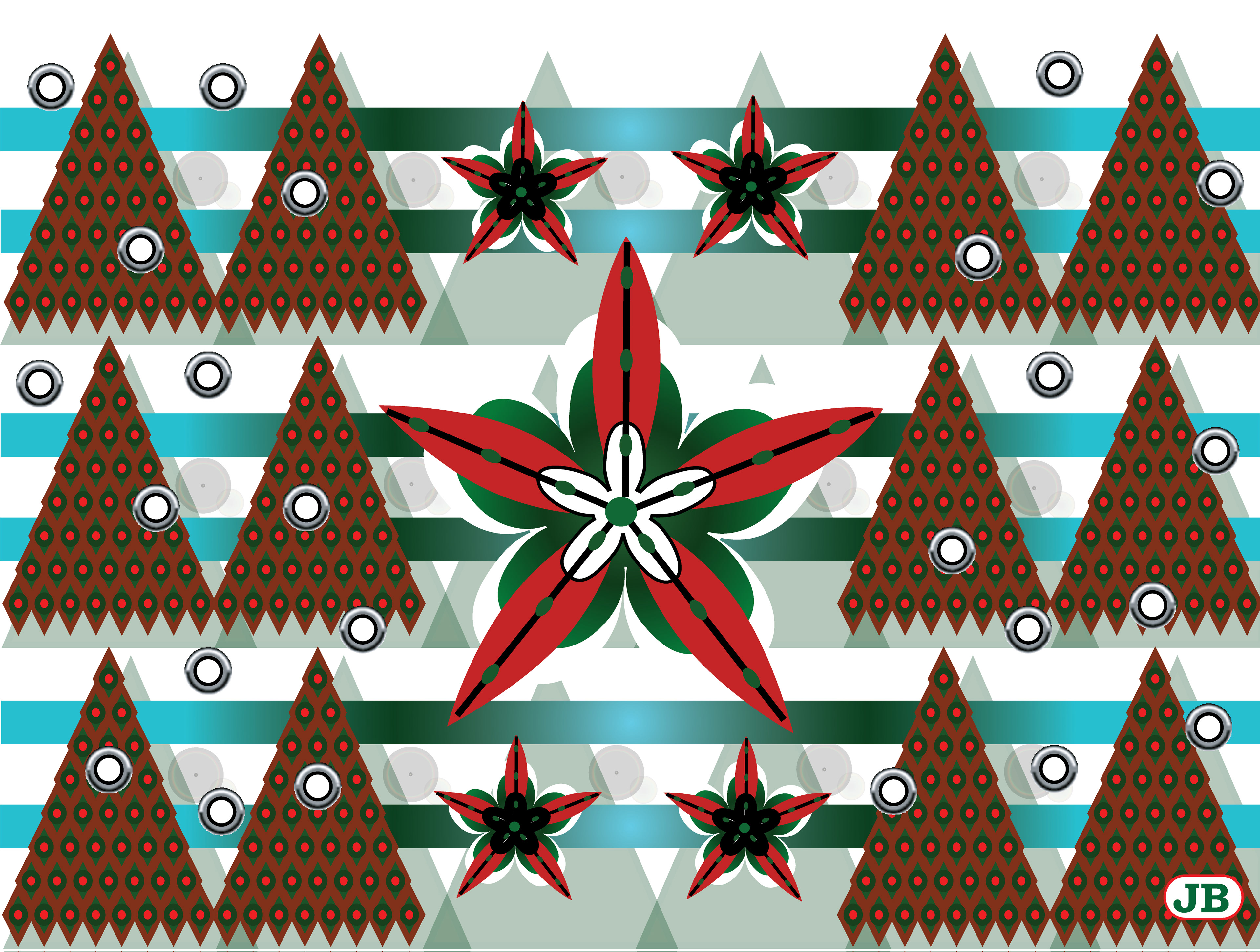 Poinsettia Forest - Digital Art, version 2, 2015