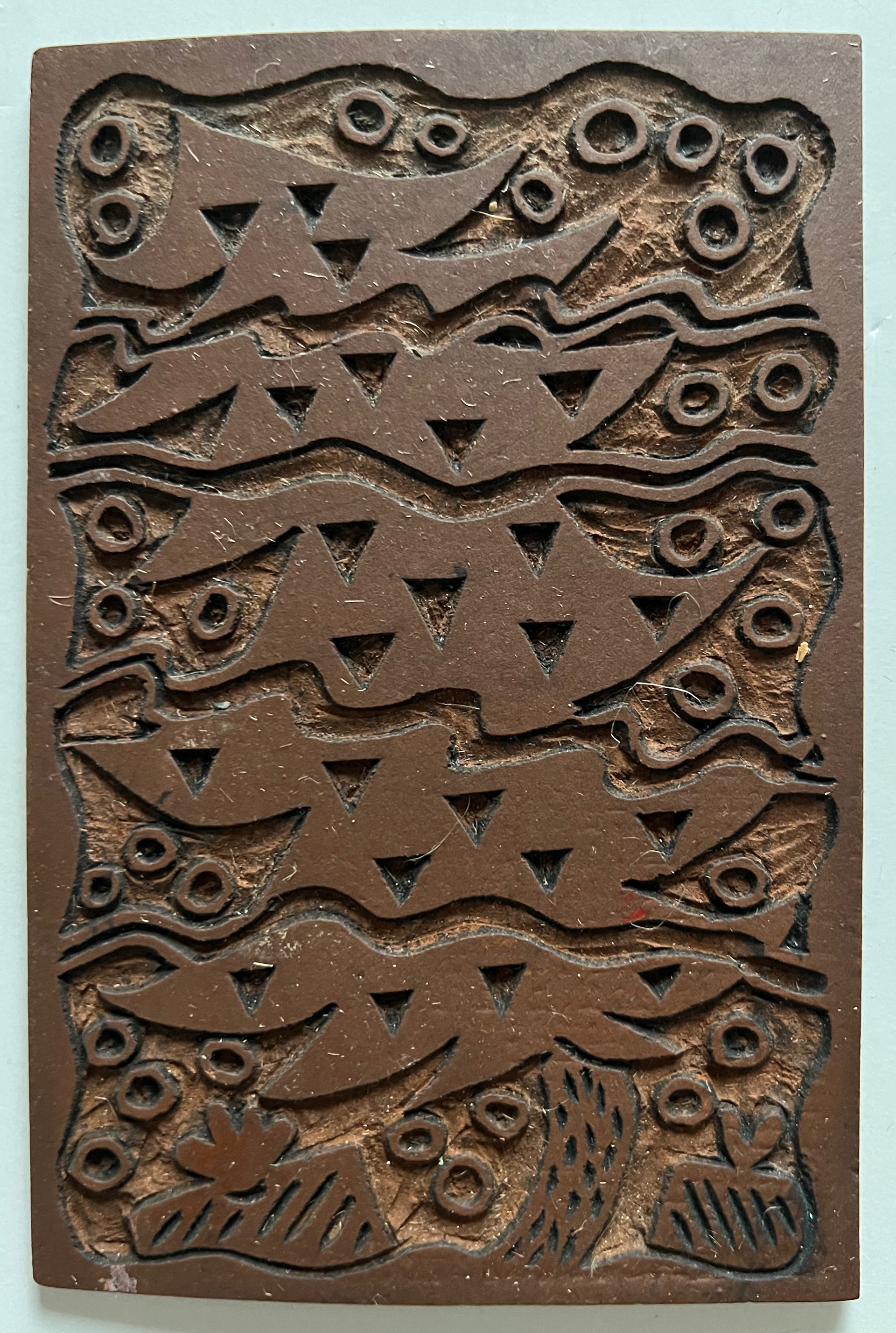 Pink Triangle Christmas Tree, Linoleum Cut, 1987