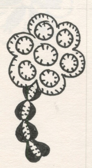Interlocking Disk Daisies, Pen and Ink on Paper, Drawing 1, 2004